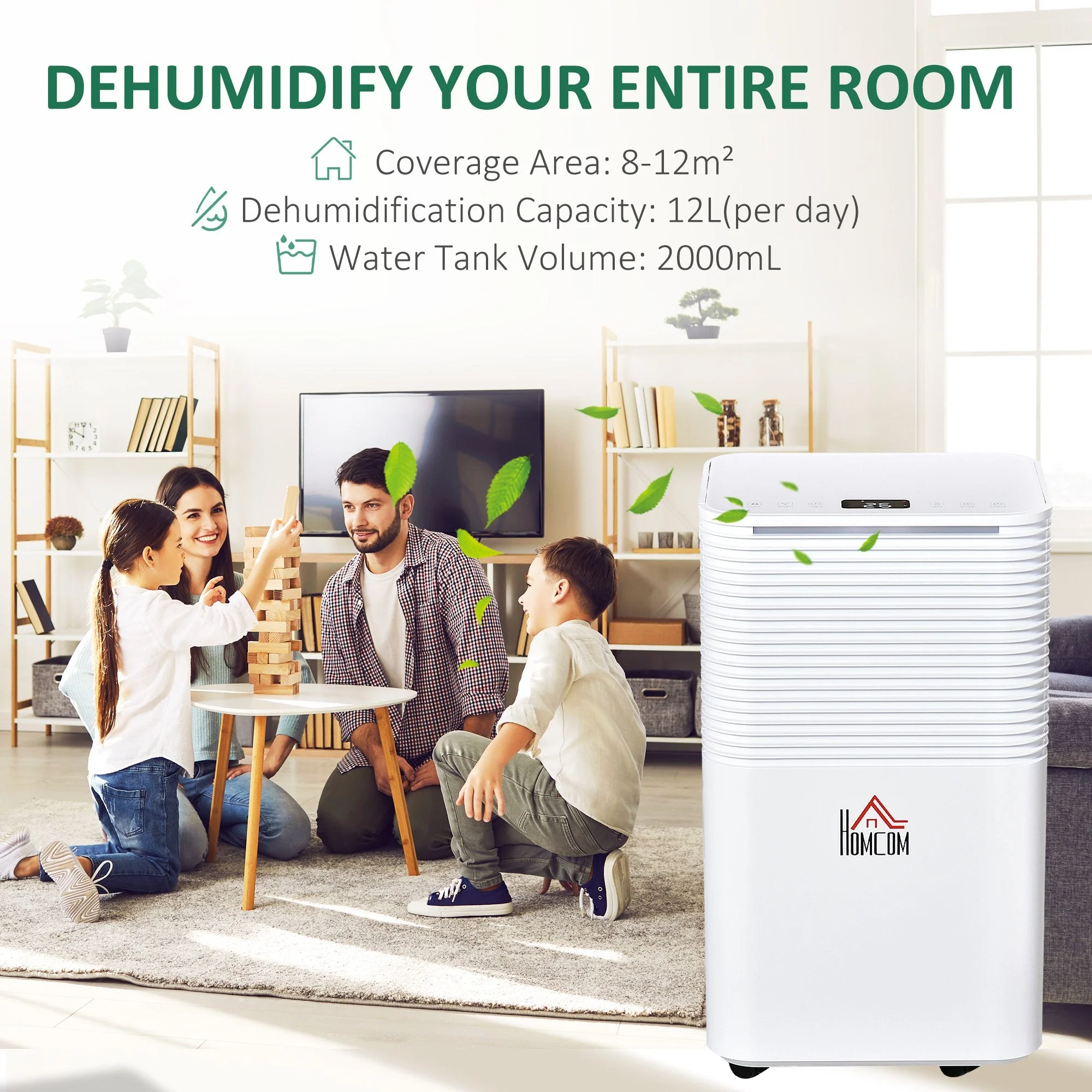 12L/Day 2000ML Portable Electric Quiet Dehumidifier for Home Laundry Room - Image 7
