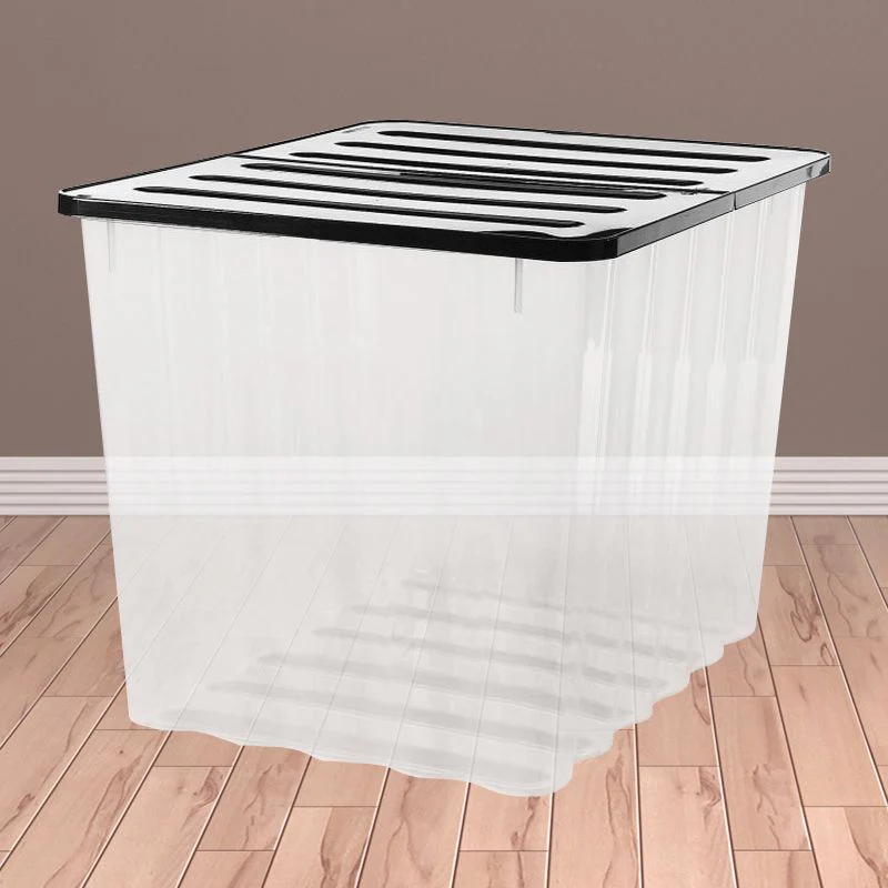 16 x Plastic Storage Boxes 110 Litres Extra Large - Clear & Black Supa Nova by Strata - Image 2
