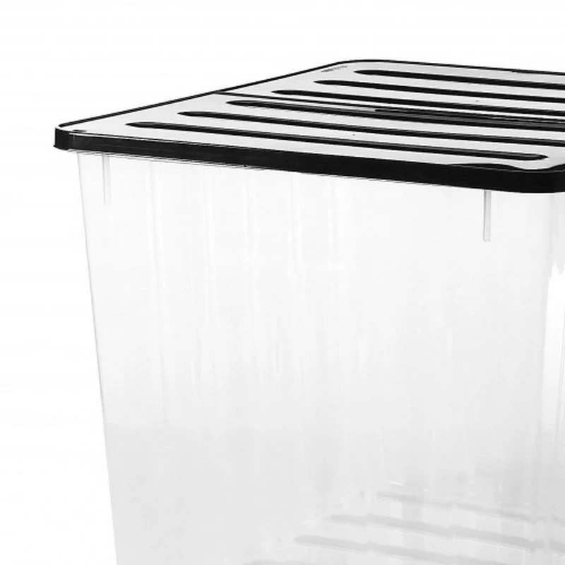 16 x Plastic Storage Boxes 110 Litres Extra Large - Clear & Black Supa Nova by Strata - Image 4