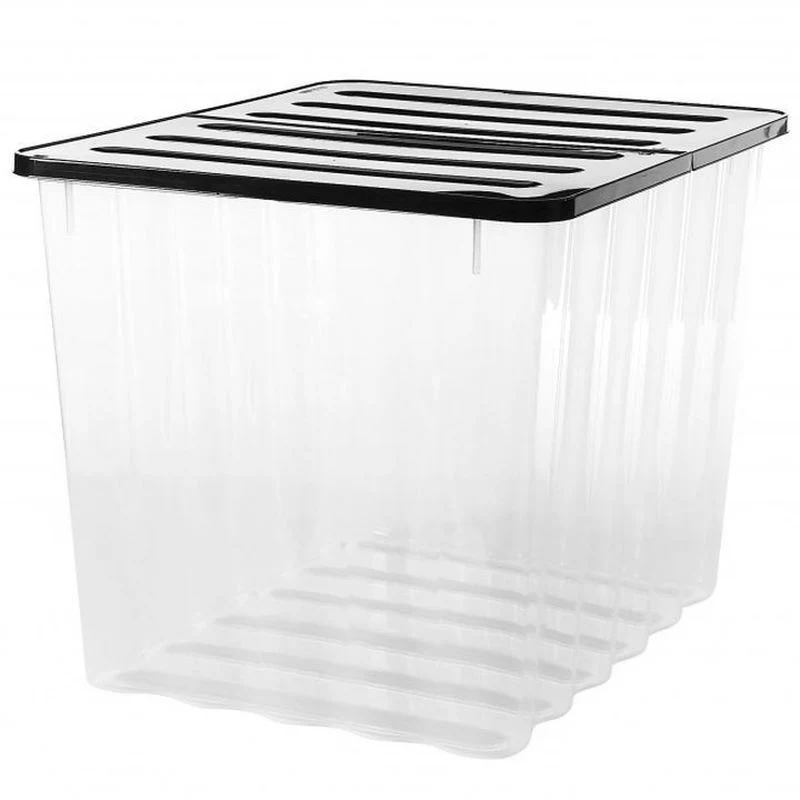 16 x Plastic Storage Boxes 110 Litres Extra Large - Clear & Black Supa Nova by Strata - Image 7