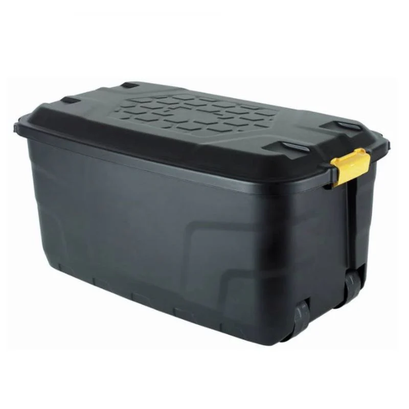 2 x Plastic Storage Box 145 Litres Extra Large - Black Heavy Duty by Strata - Image 4