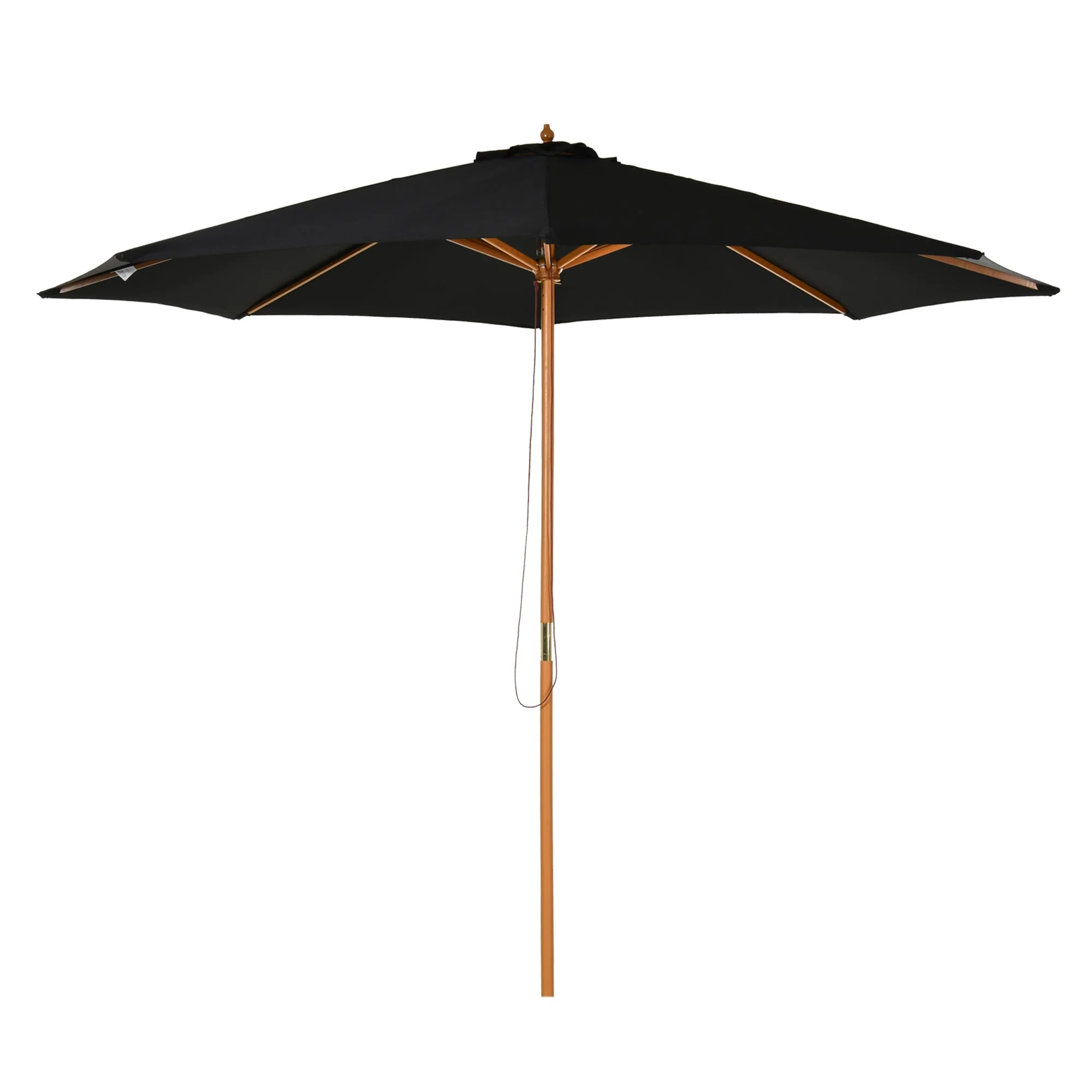 3M Fir Wooden Parasol Garden Umbrellas 8 Ribs Bamboo Sun Shade Patio Outdoor Umbrella Canopy