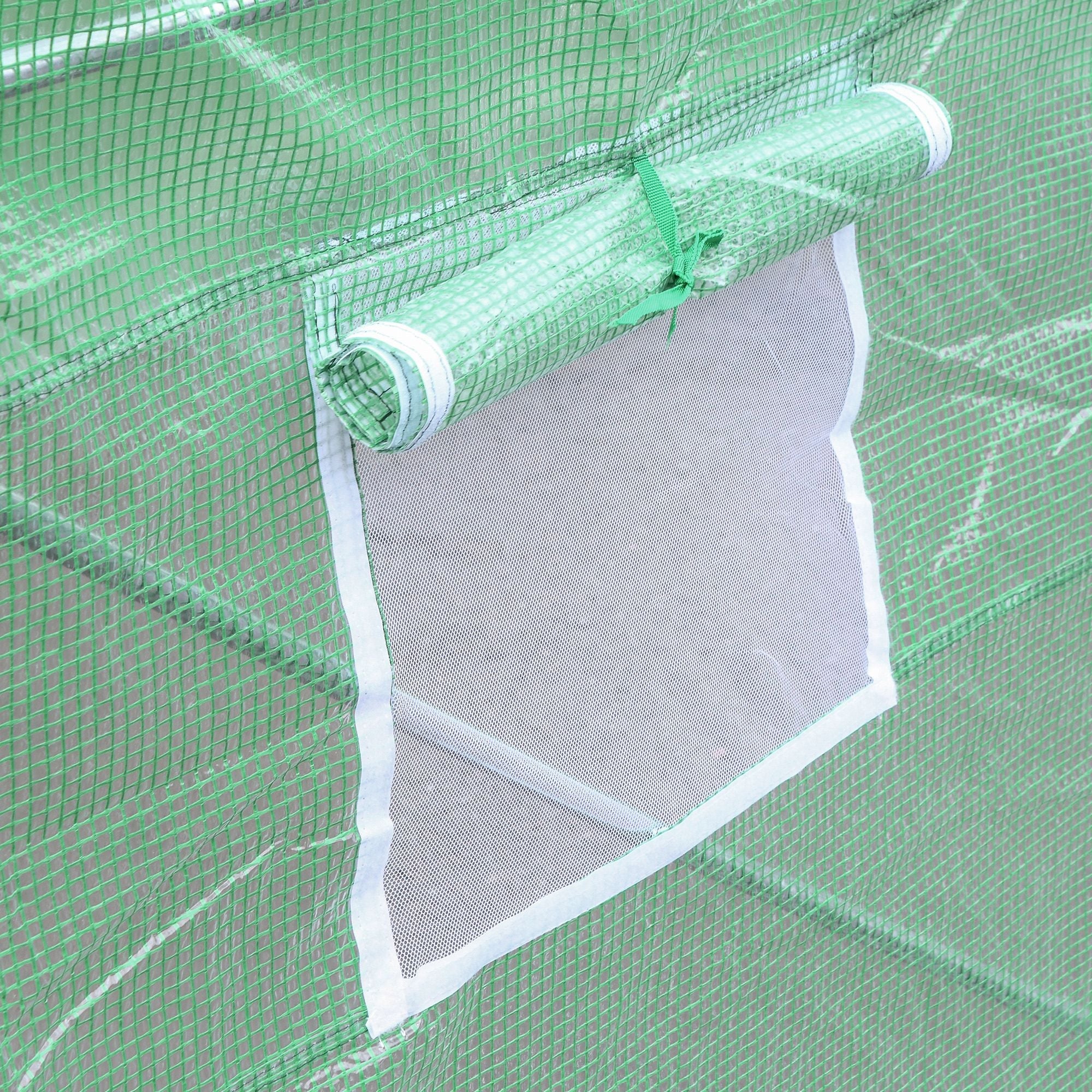 3m x 3m x 2m Greenhouse Replacement Cover ONLY Winter Garden Plant PE Cover for Tunnel Walk-in Greenhouse with Roll-up Windows Door Outdoor - Image 8