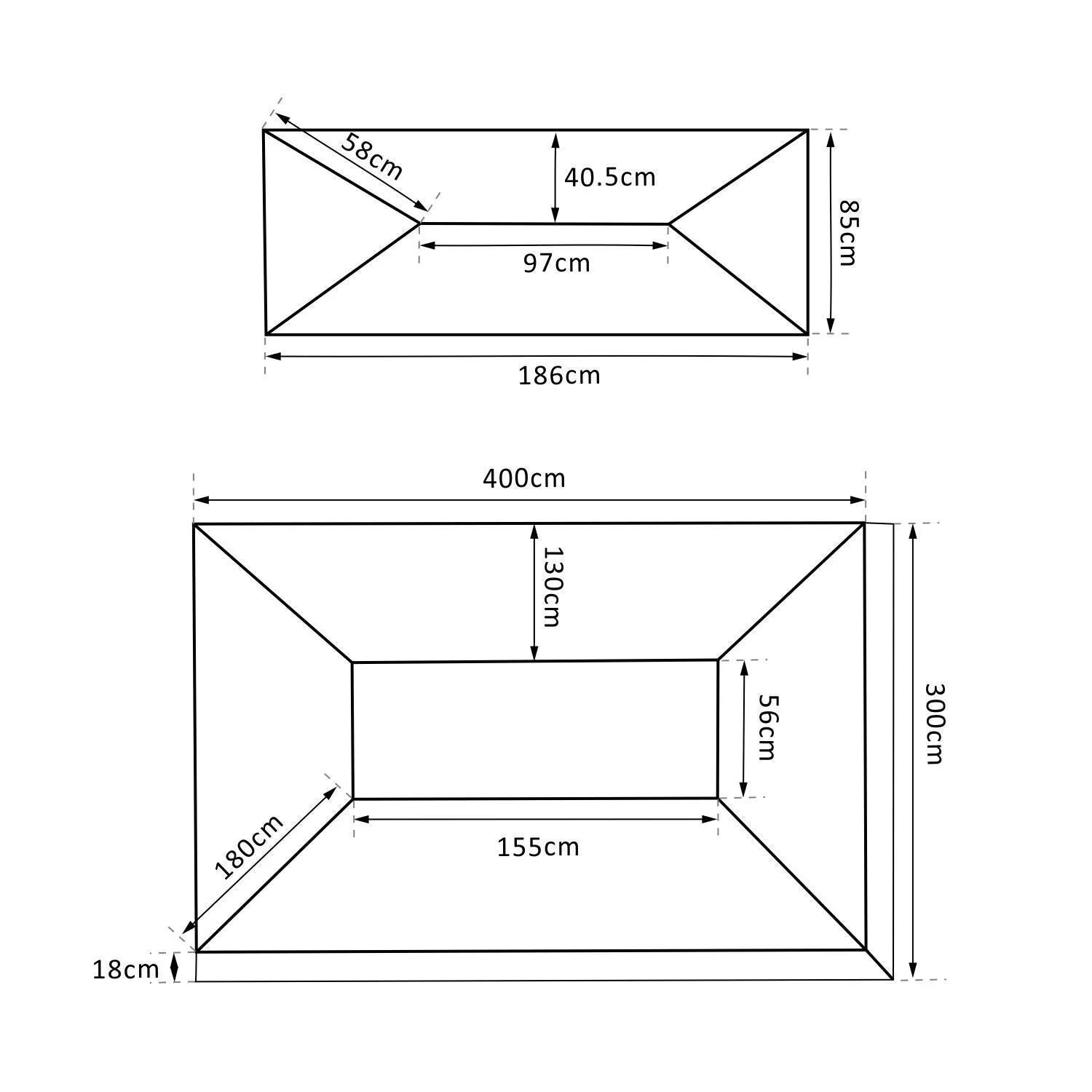3x4m Gazebo Replacement Roof Canopy 2 Tier Top UV Cover Garden Patio Outdoor Sun Awning Shelters Cream TOP COVER ONLY - Image 8
