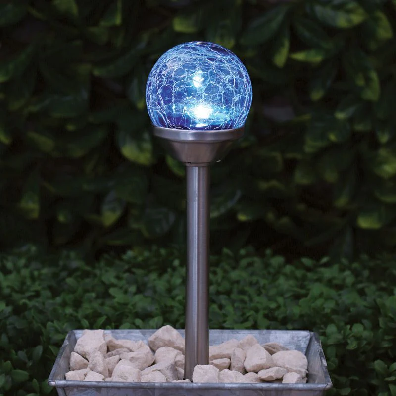 6 Pack Crackle Solar Garden Stake Light Multicolour LED - 34.5cm by Bright Garden