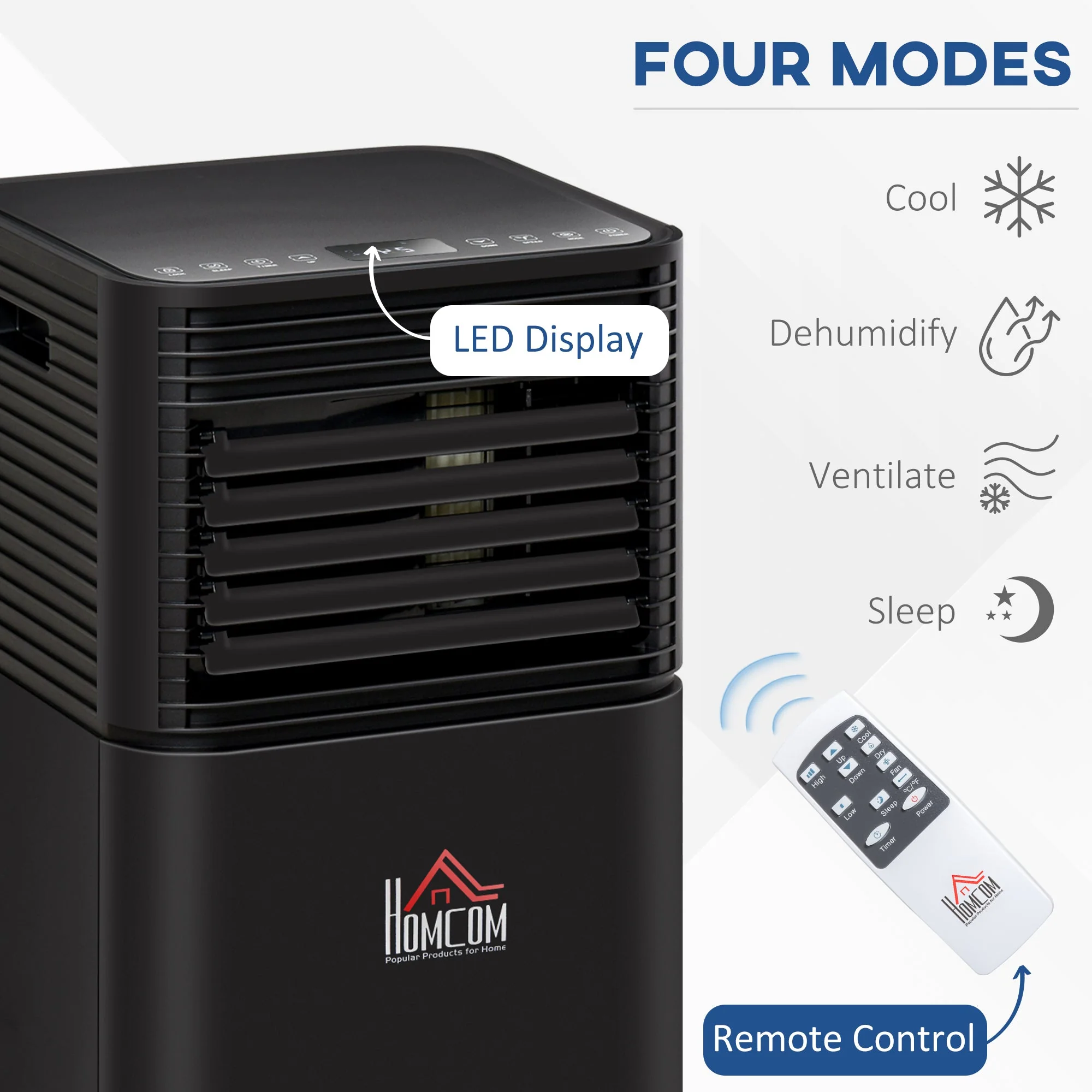A Rated 8,000 BTU 4-In-1 Portable Dehumindifier With Remote & 24 Hour Timer - Image 4