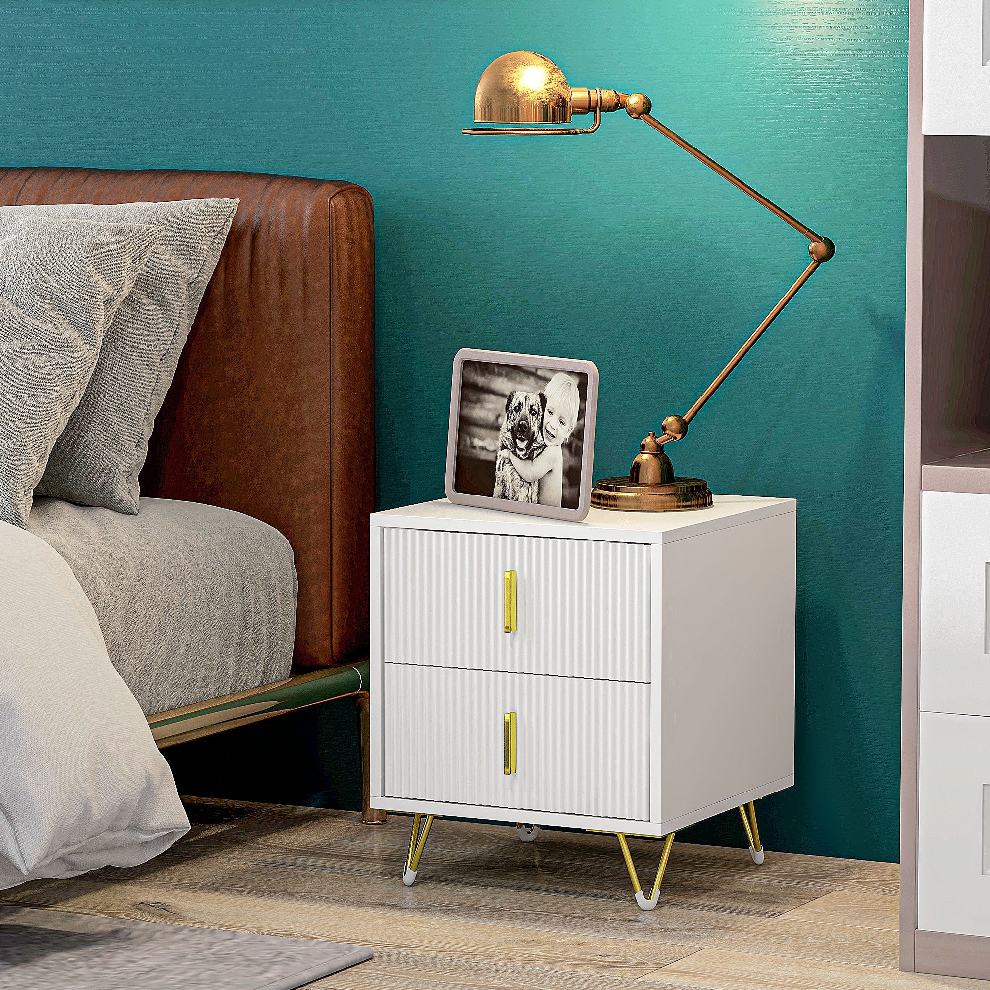 Bedside Table with 2 Drawers - Image 7