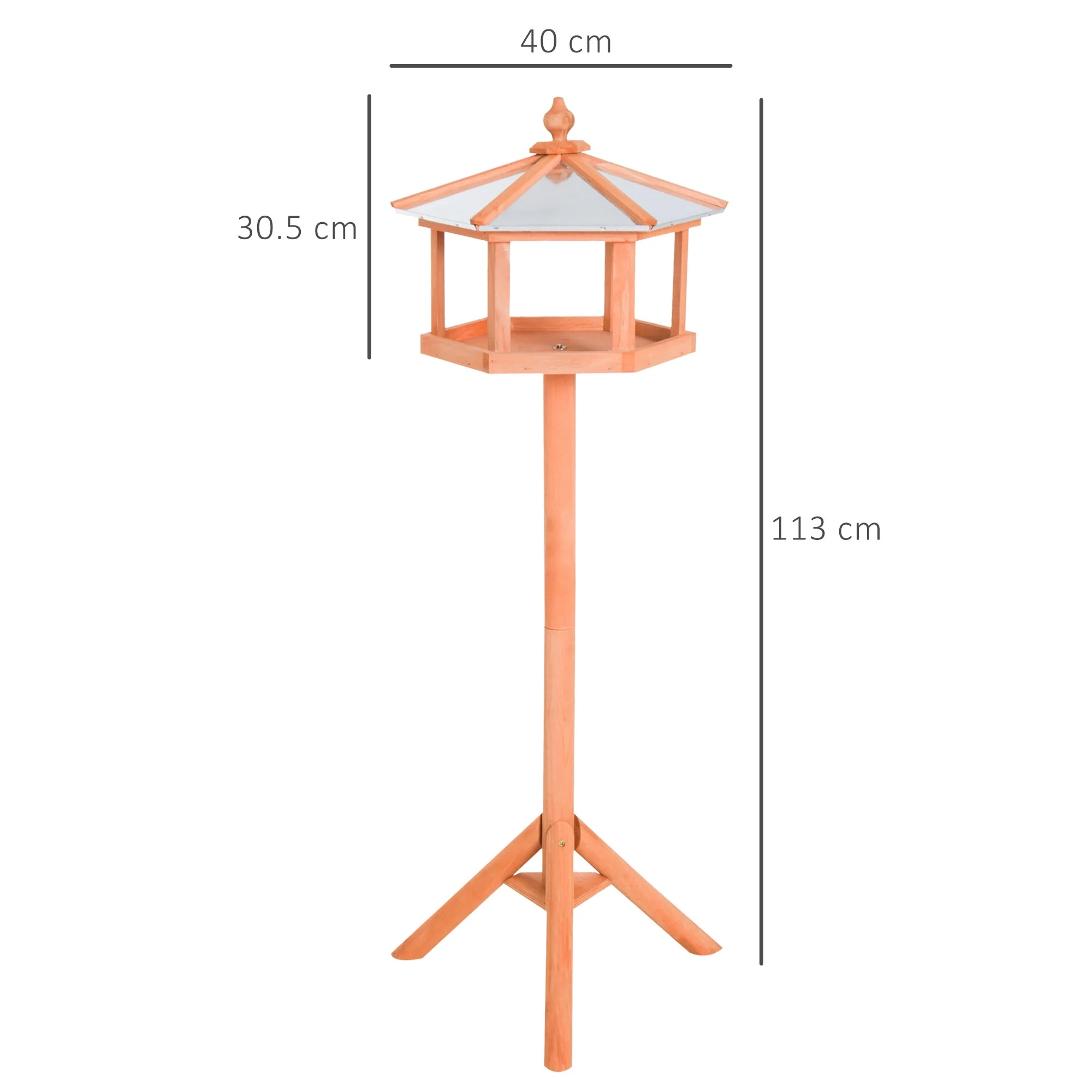 Bejing 113cm Bird Table Wood Natural by Pawhut - Image 4