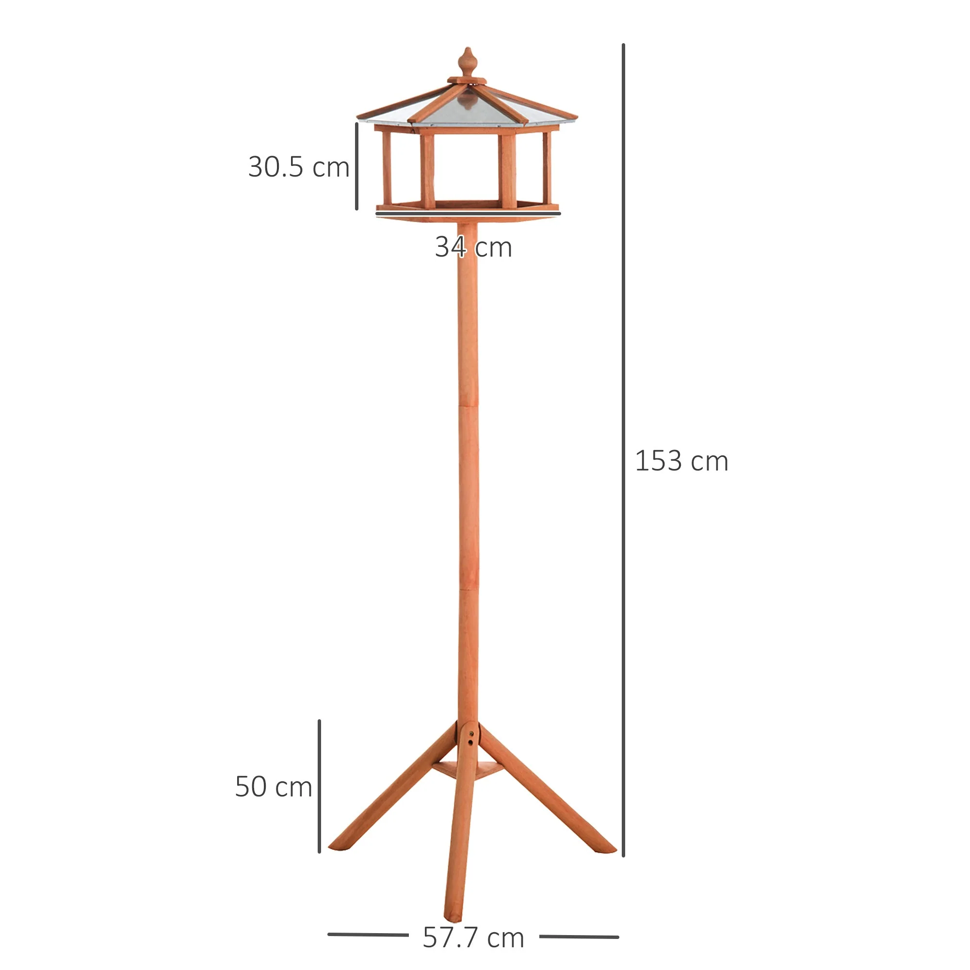 Charm 153cm High Rise Bird Feeder Table Natural by Pawhut - Image 4