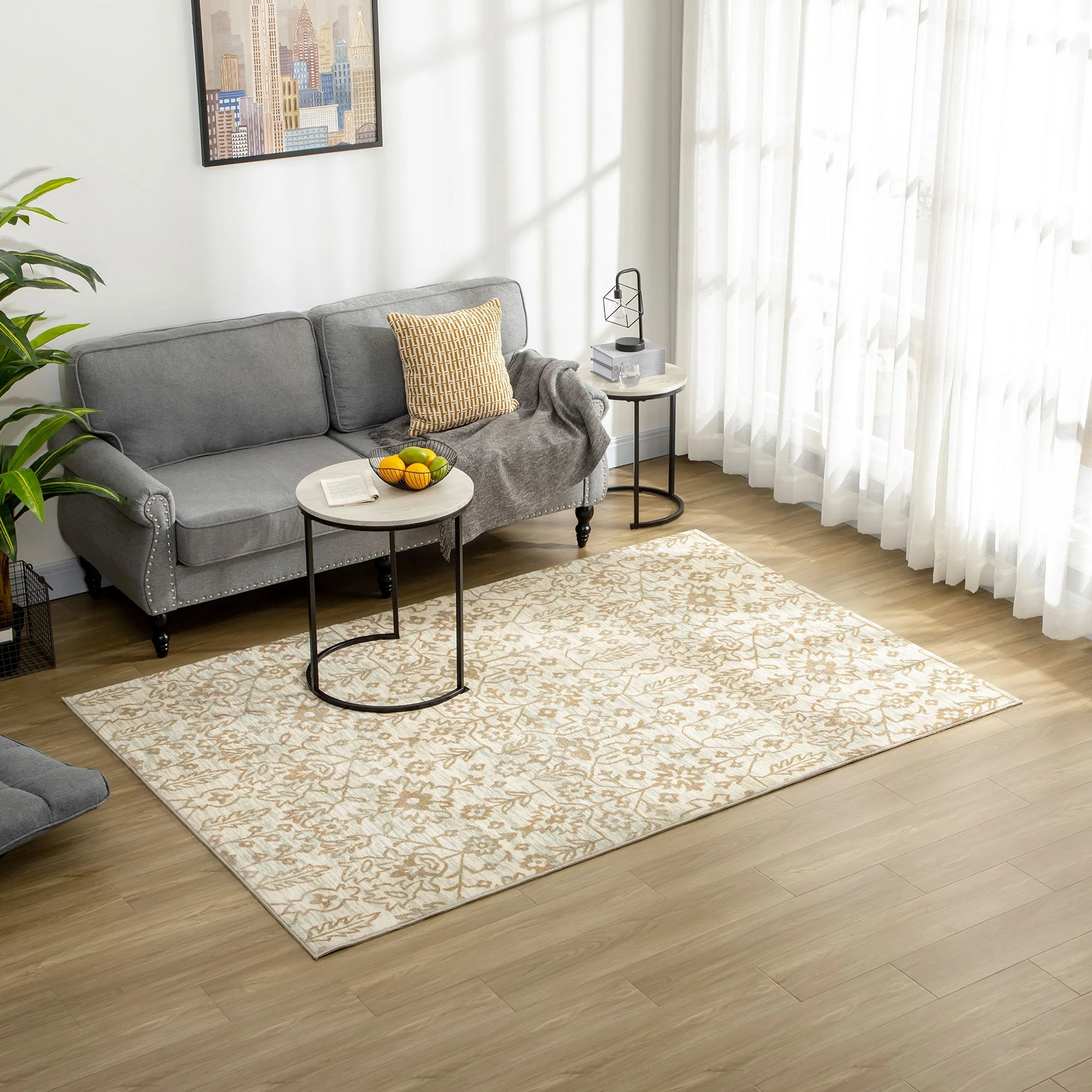 Cream and Green Rug - Image 2