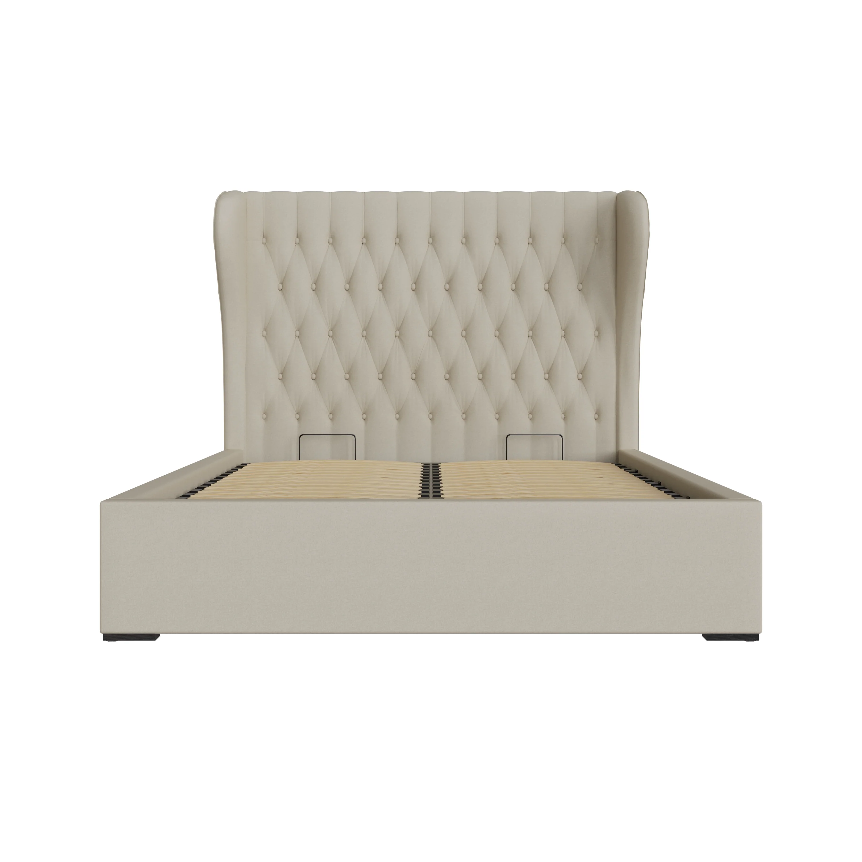 Dakota Small Double Ottoman Bed Wood & Fabric Natural 5 x 7ft - Image 3