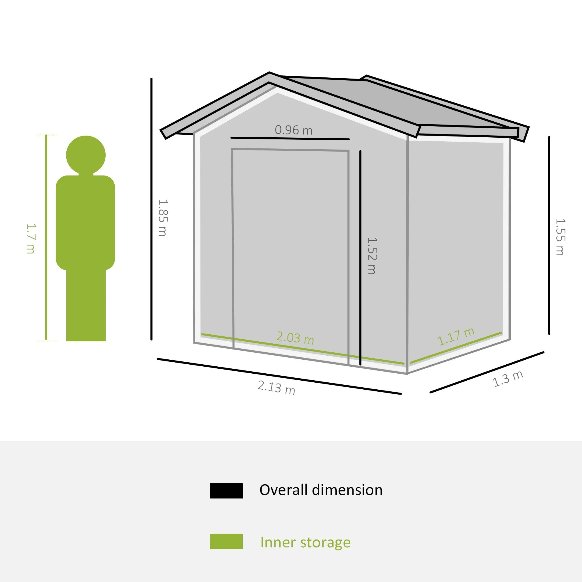 Galvanised 7 x 4' Double Door Apex Garden Shed Lockable Steel Light Brown by Steadfast - Image 3