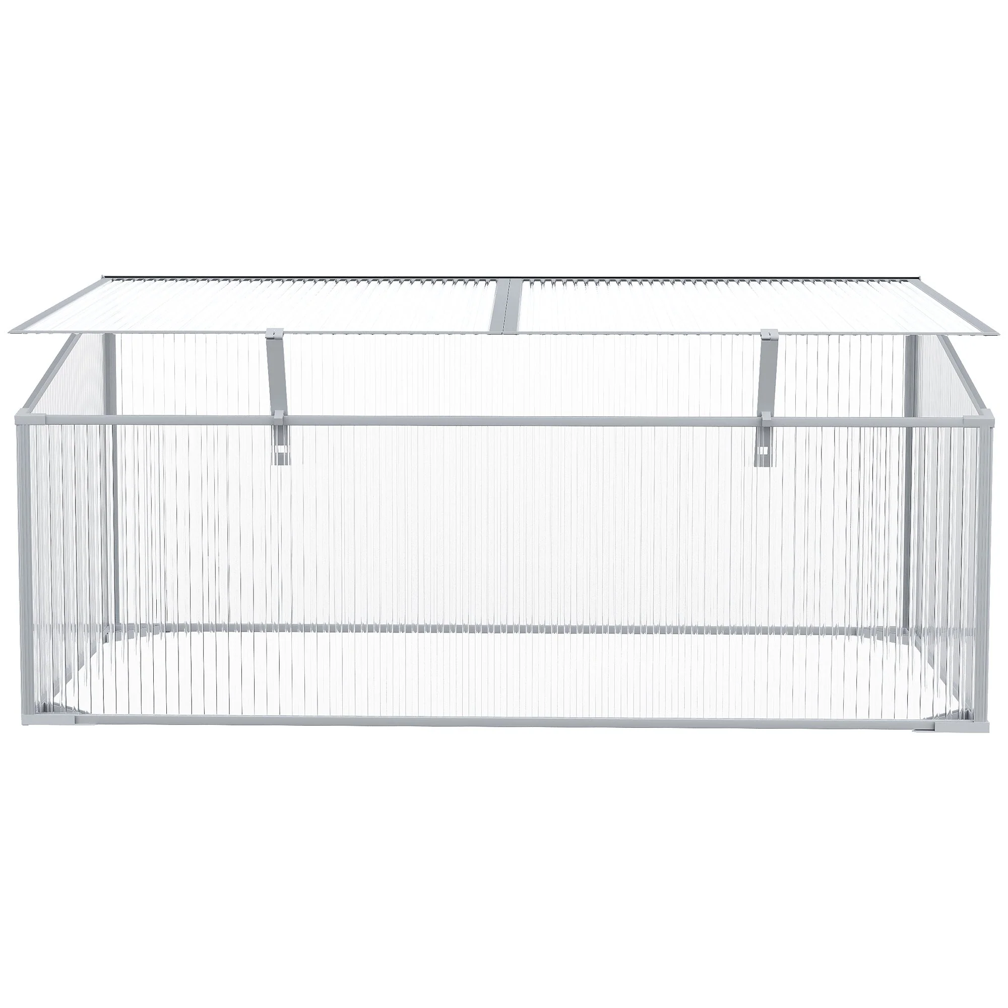 Garden Polycarbonate Cold Frame Greenhouse Grow House Flower Vegetable Plants Bed Aluminium Frame 99L x 60W x 44H cm - Image 9