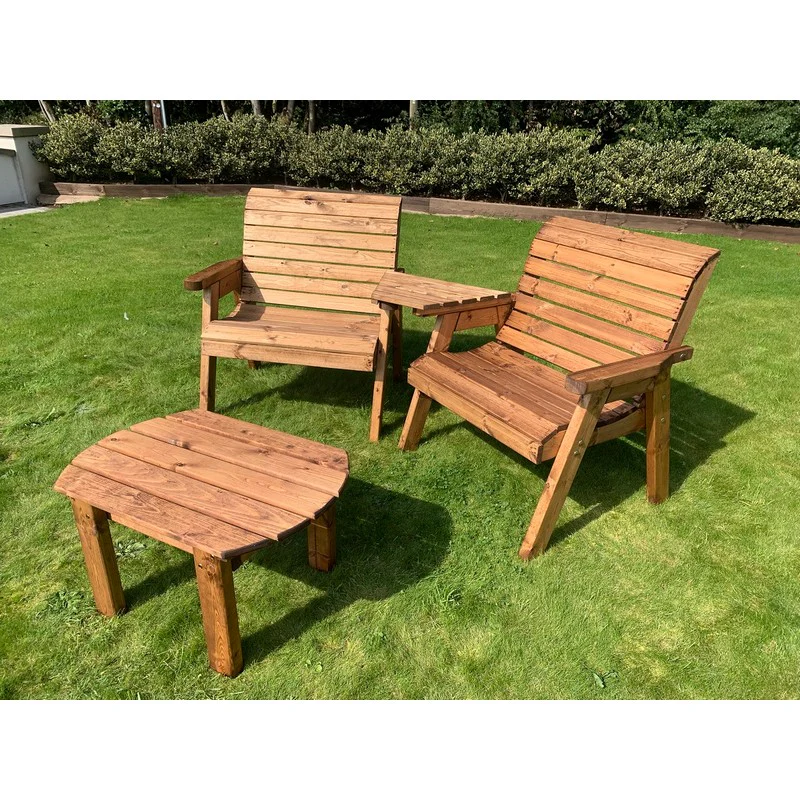 Grand Garden Tete a Tete by Charles Taylor - 2 Seats Burgundy Cushions - Image 2