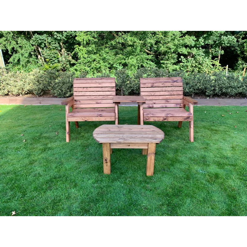 Grand Garden Tete a Tete by Charles Taylor - 2 Seats Green Cushions - Image 3