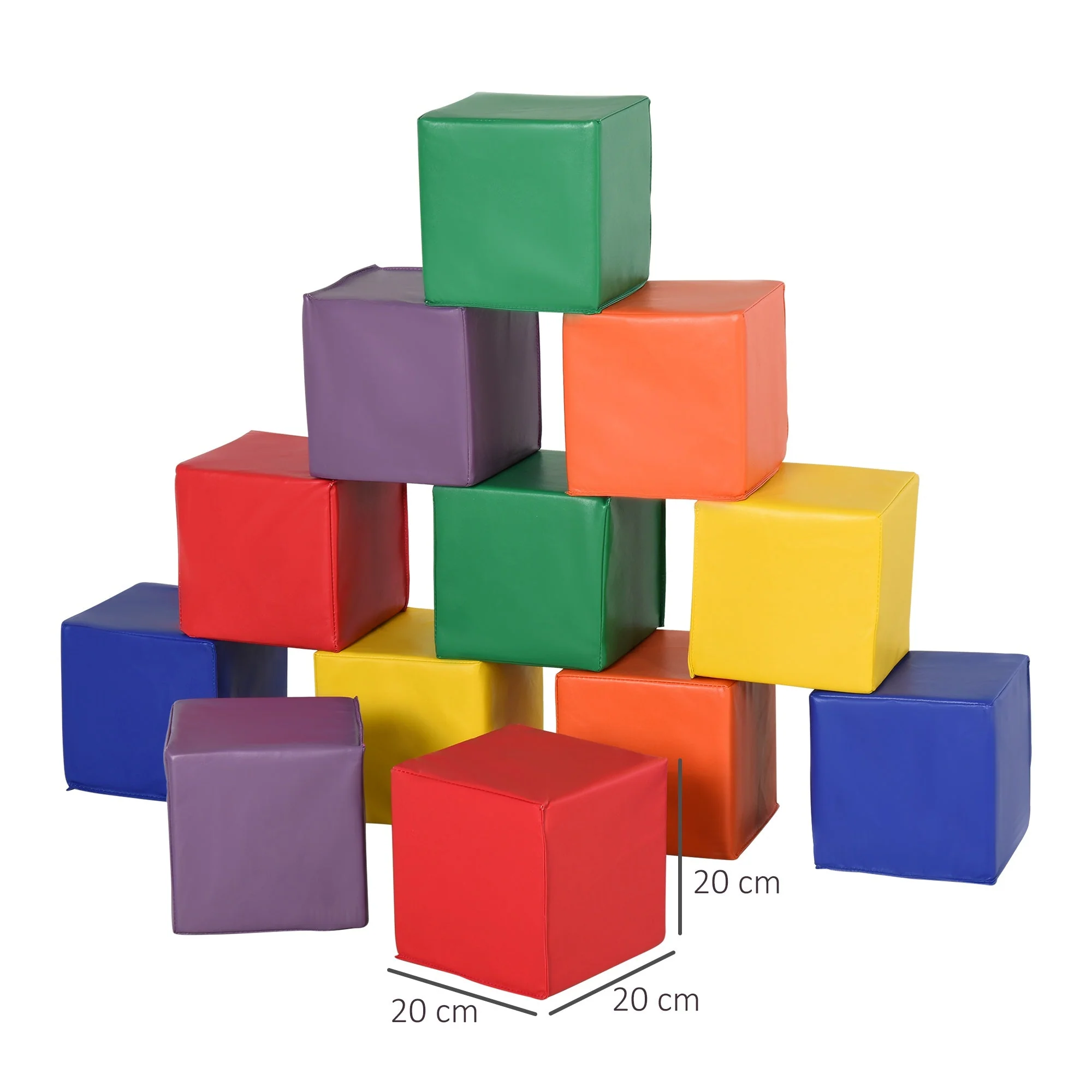 Kids 12-Piece PU Soft Stacking Blocks Multi-Colour - Image 3