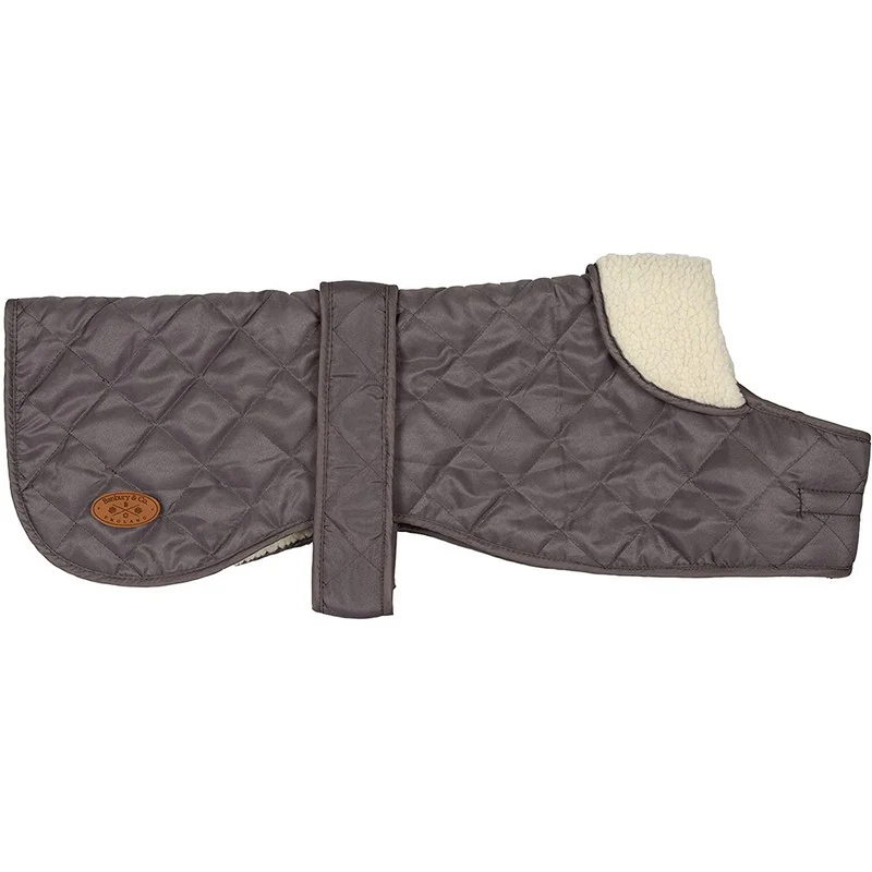Large Dog Coat Grey Faux Fur & Faux Leather 49cm by Banbury - Image 4