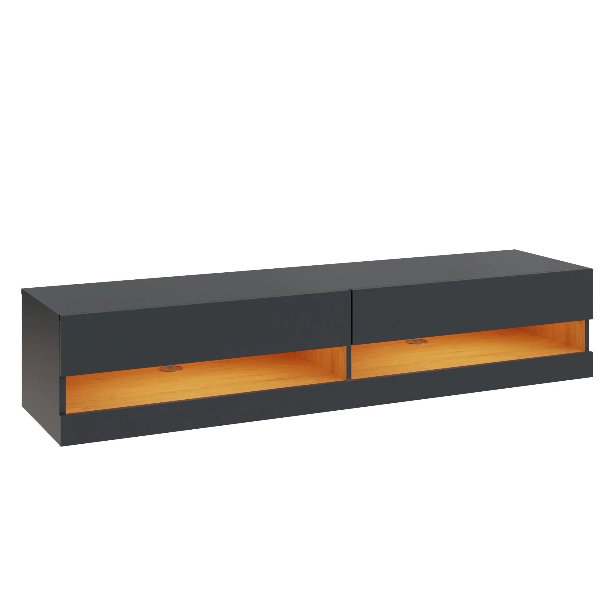 Leon TV Unit Grey 2 Shelves 2 Drawers