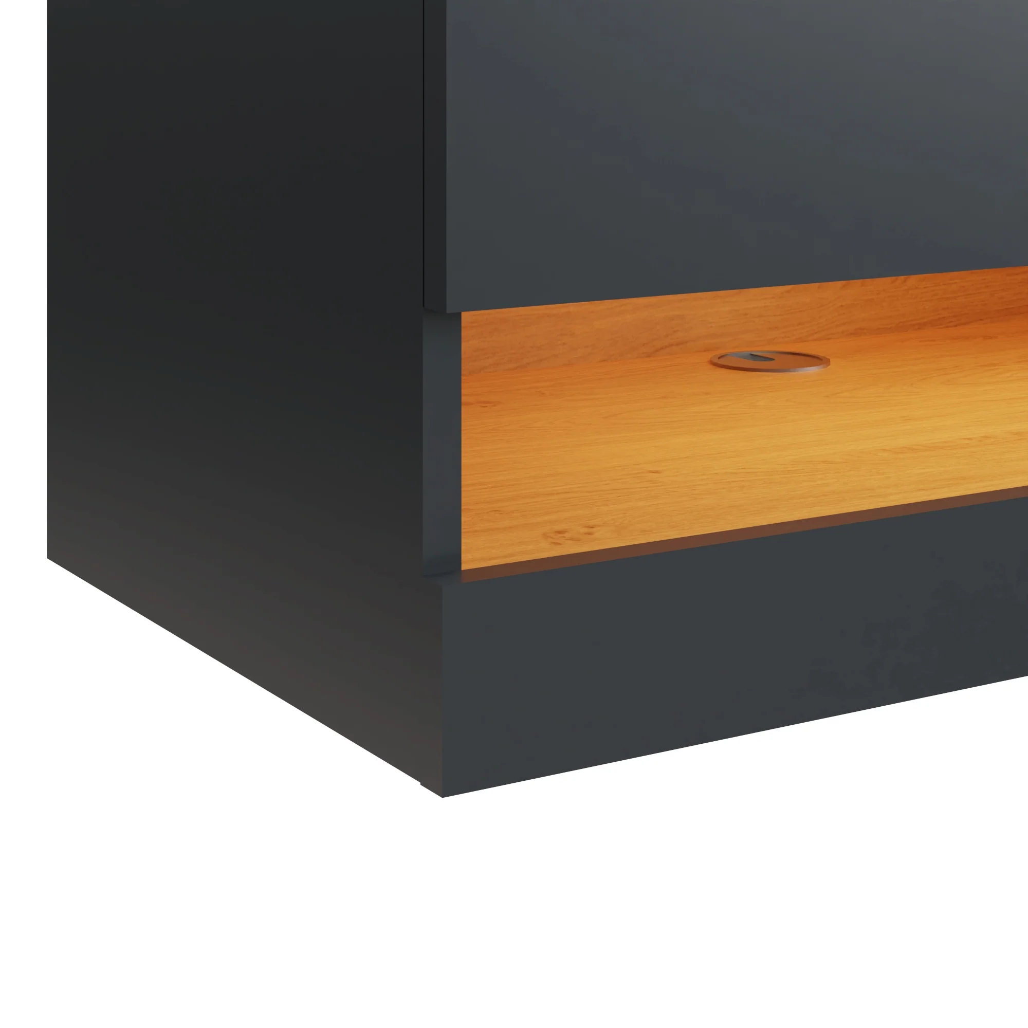 Leon TV Unit Grey 2 Shelves 2 Drawers - Image 3