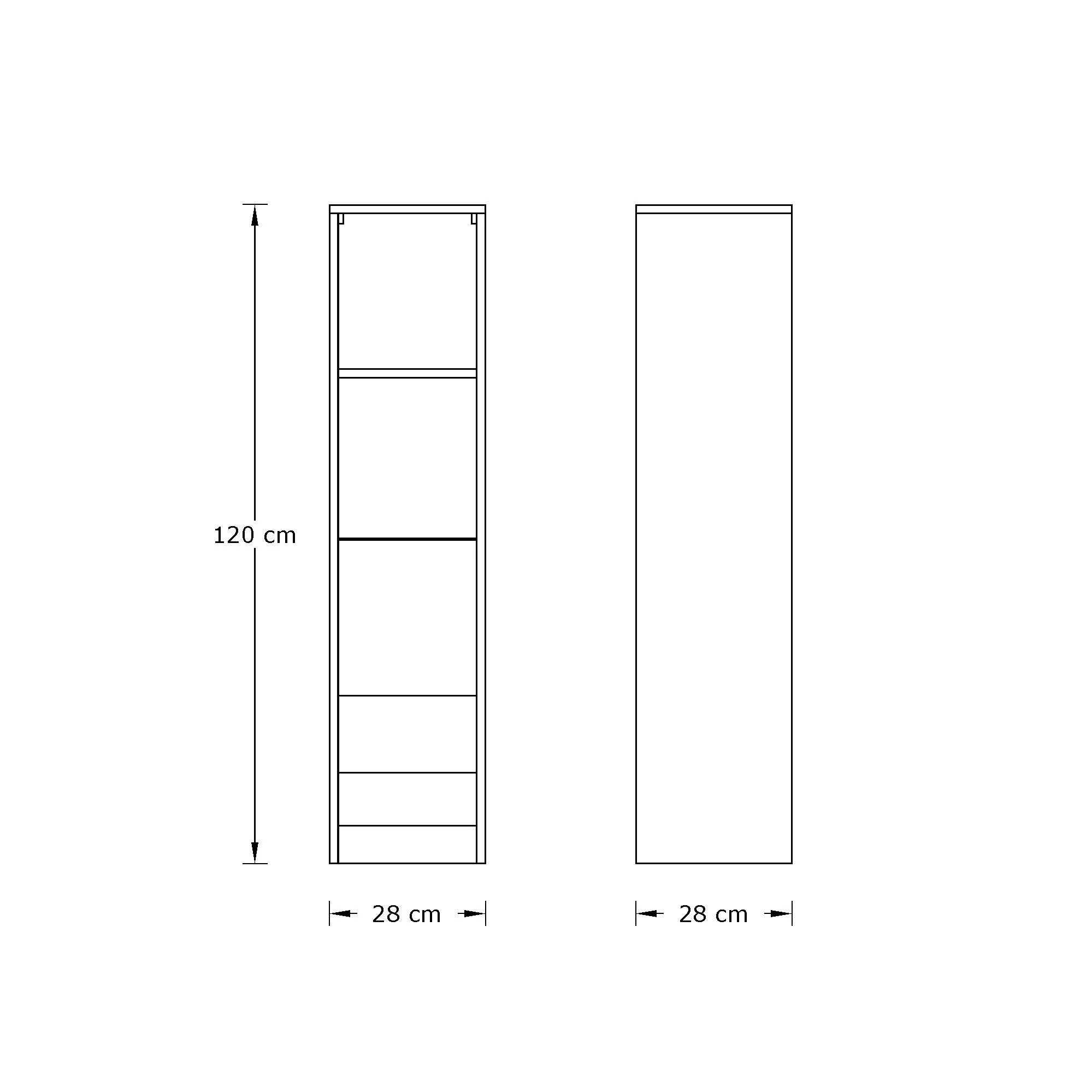 Leon Tall Shelving unit Oak 4 Shelves - Image 5