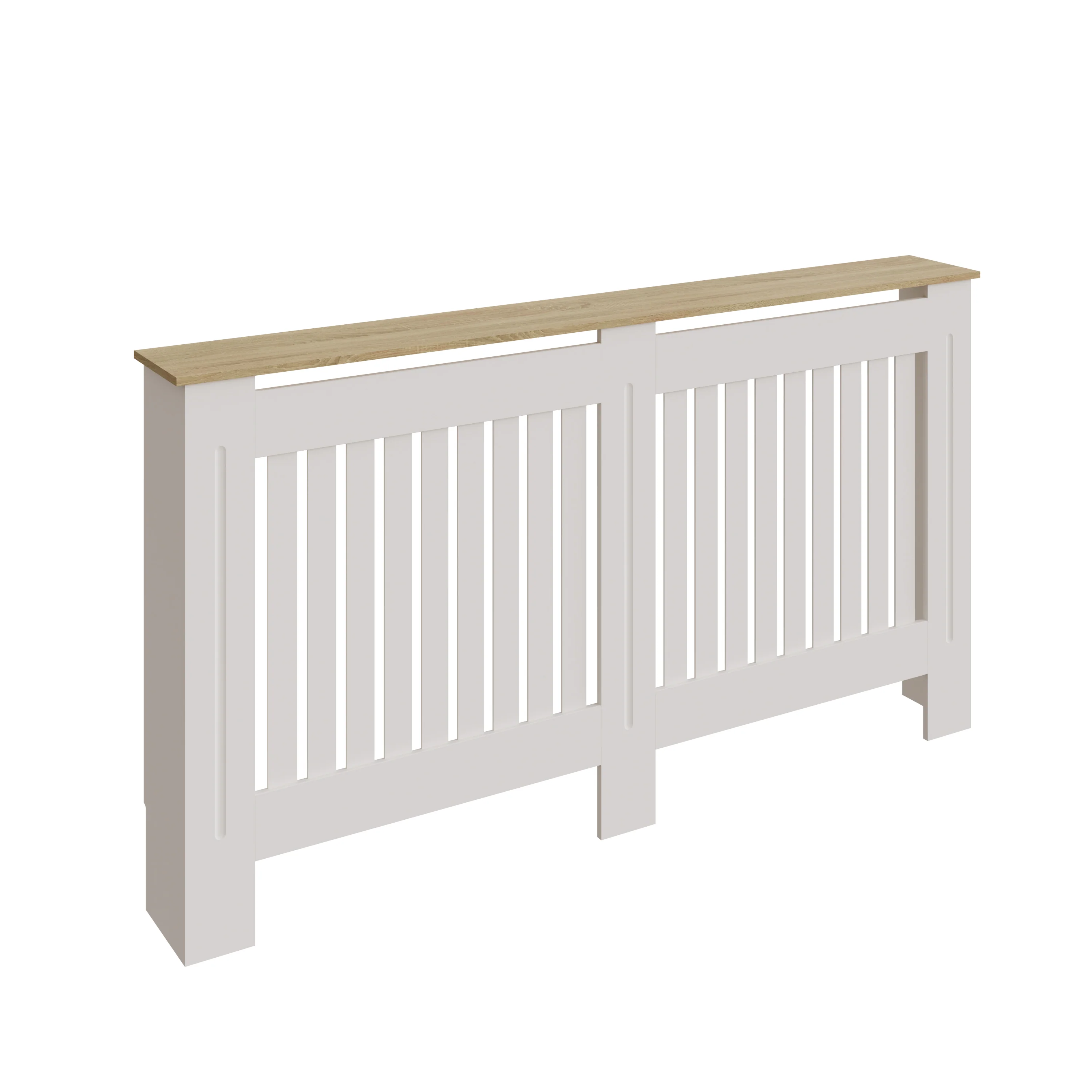 Longslow Large Radiator Cover White & Oak 1 Shelf