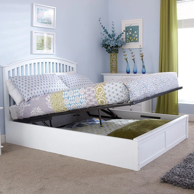 Madrid King Size Ottoman Bed White 5 x 7ft - Image 2