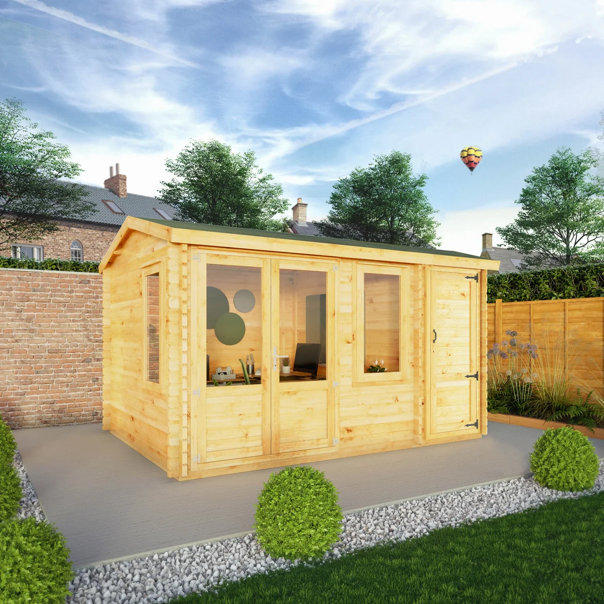 Mercia Elite 10' 3" x 13' 7" Pent Log Cabin - Premium 44mm Cladding Loglap - Image 7
