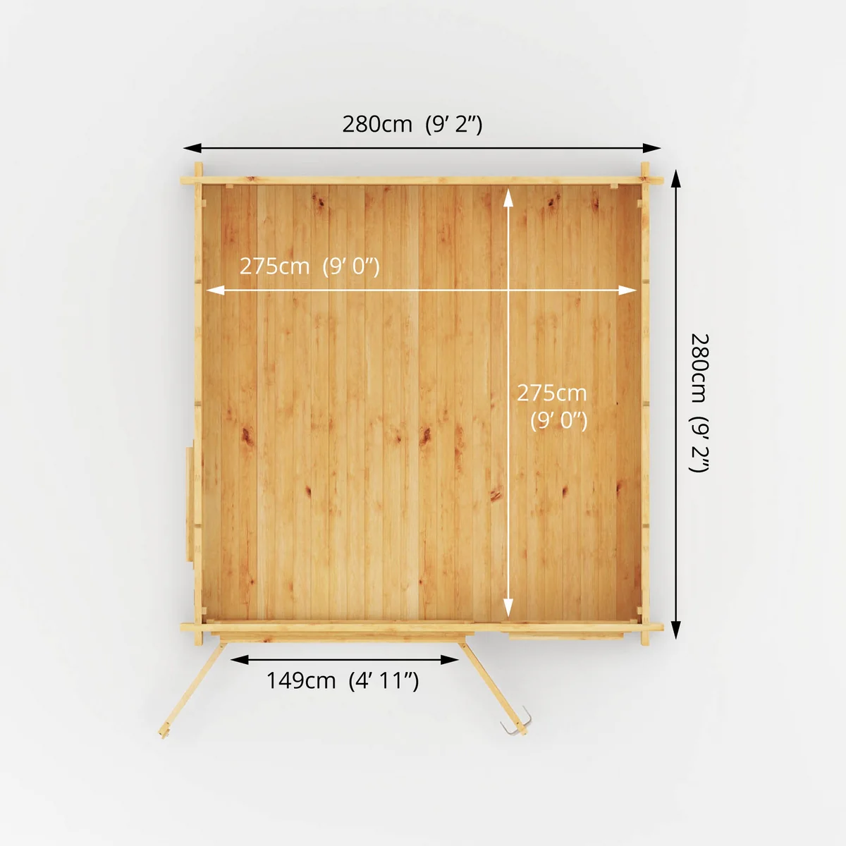 Mercia Elite 10' 3" x 9' 11" Reverse Apex Log Cabin - Premium 44mm Cladding Loglap - Image 13
