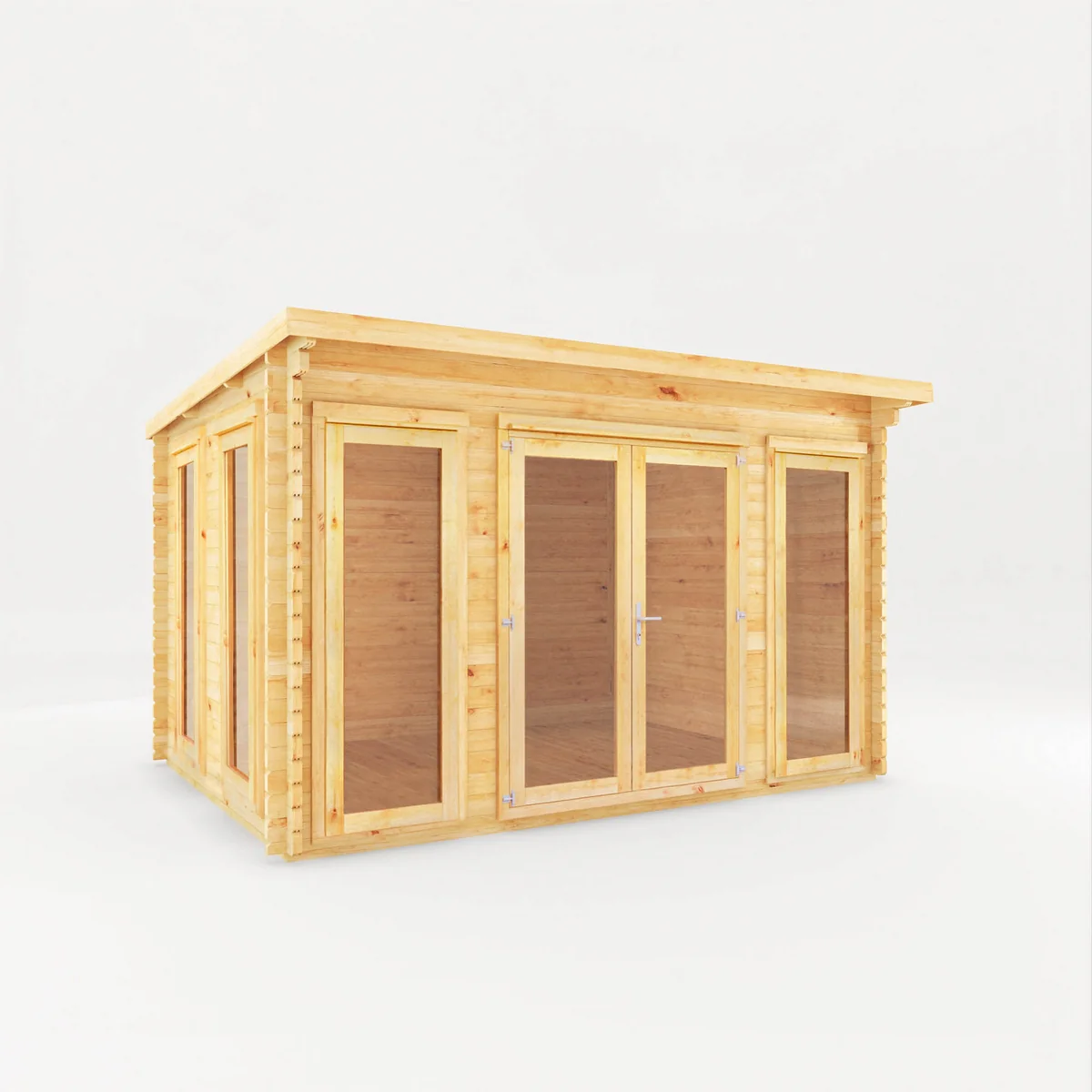 Mercia Studio 10' 11" x 13' 2" Pent Log Cabin - Premium 28mm Cladding Loglap - Image 5