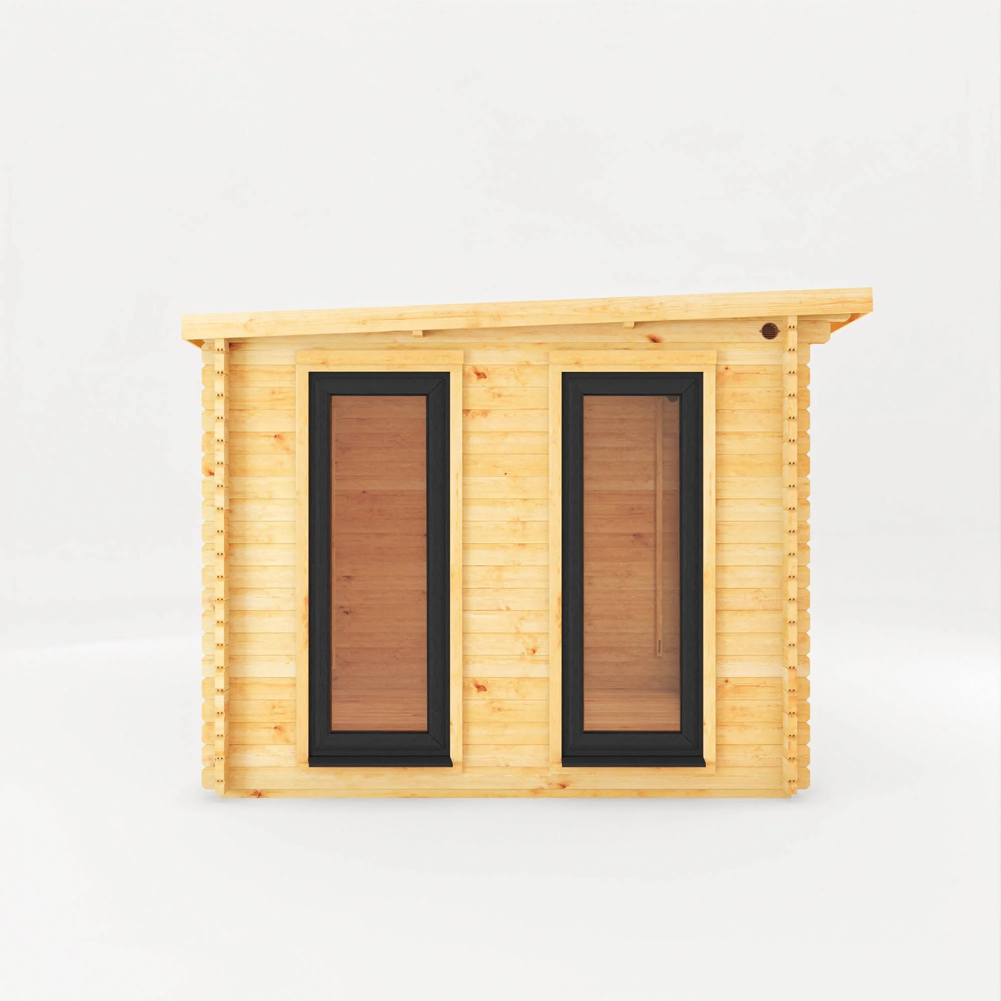Mercia Studio 10' 11" x 13' 6" Pent Cabin with Shed - Premium 44mm Cladding Loglap - Grey UPVC - Image 10