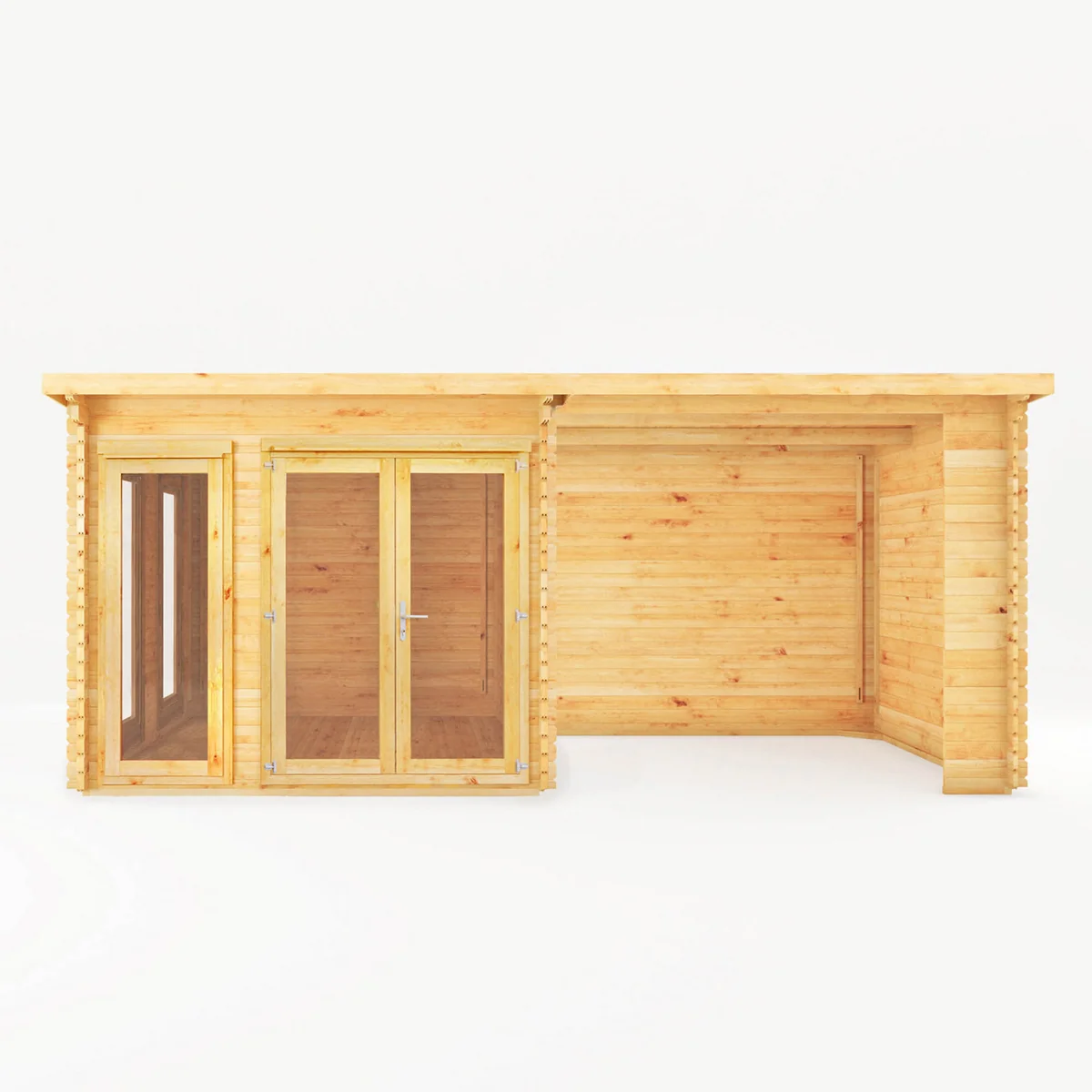 Mercia Studio 10' 11" x 19' 4" Pent Log Cabin - Premium 34mm Cladding Loglap - Image 5