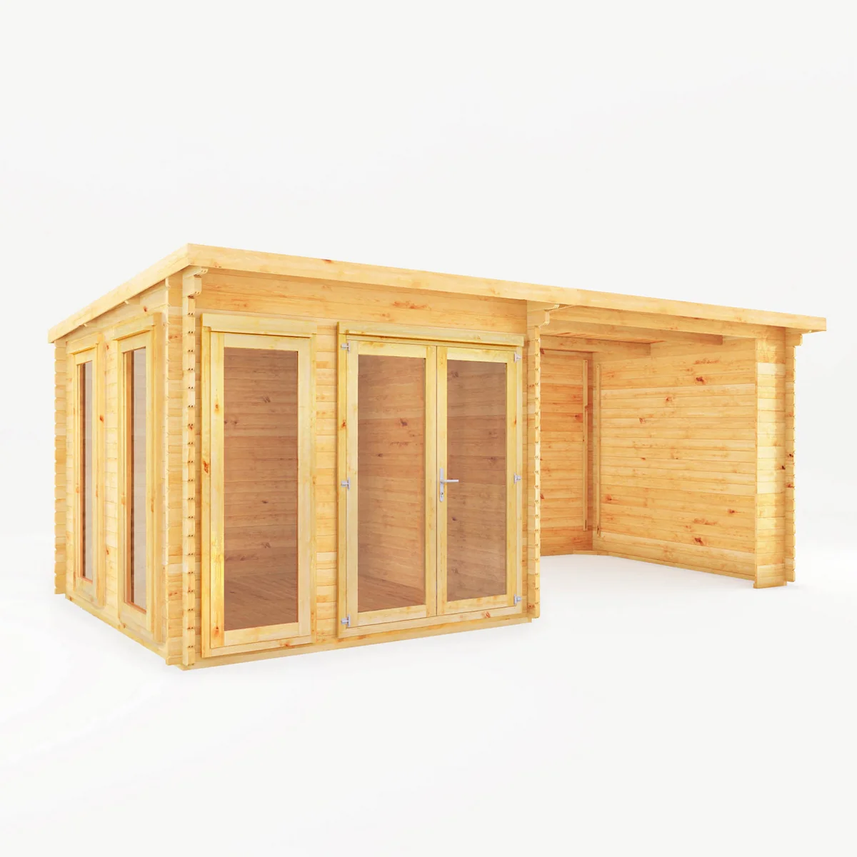 Mercia Studio 10' 11" x 19' 4" Pent Log Cabin - Premium 44mm Cladding Loglap - Image 6