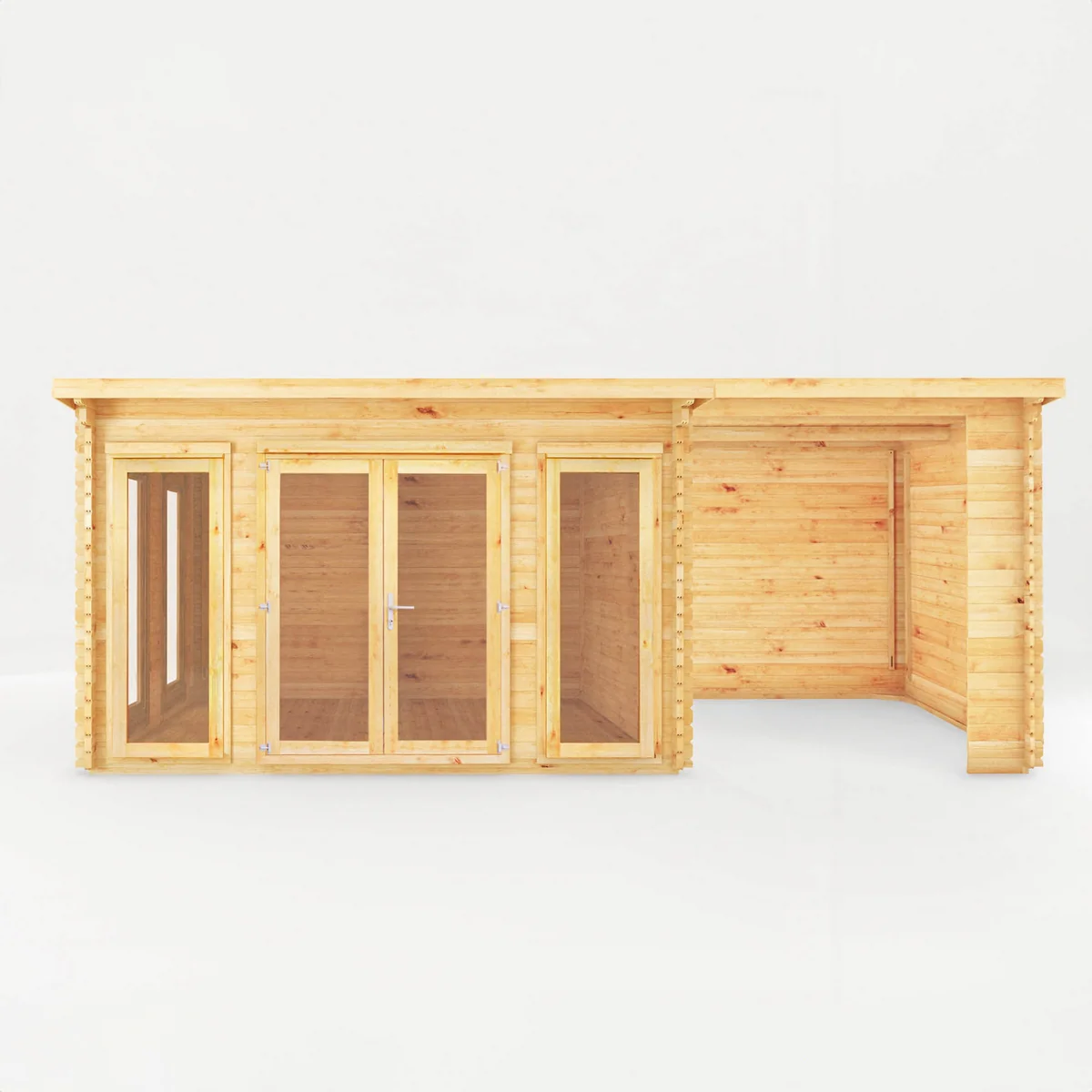 Mercia Studio 10' 11" x 22' 8" Pent Log Cabin - Premium 34mm Cladding Loglap - Image 7