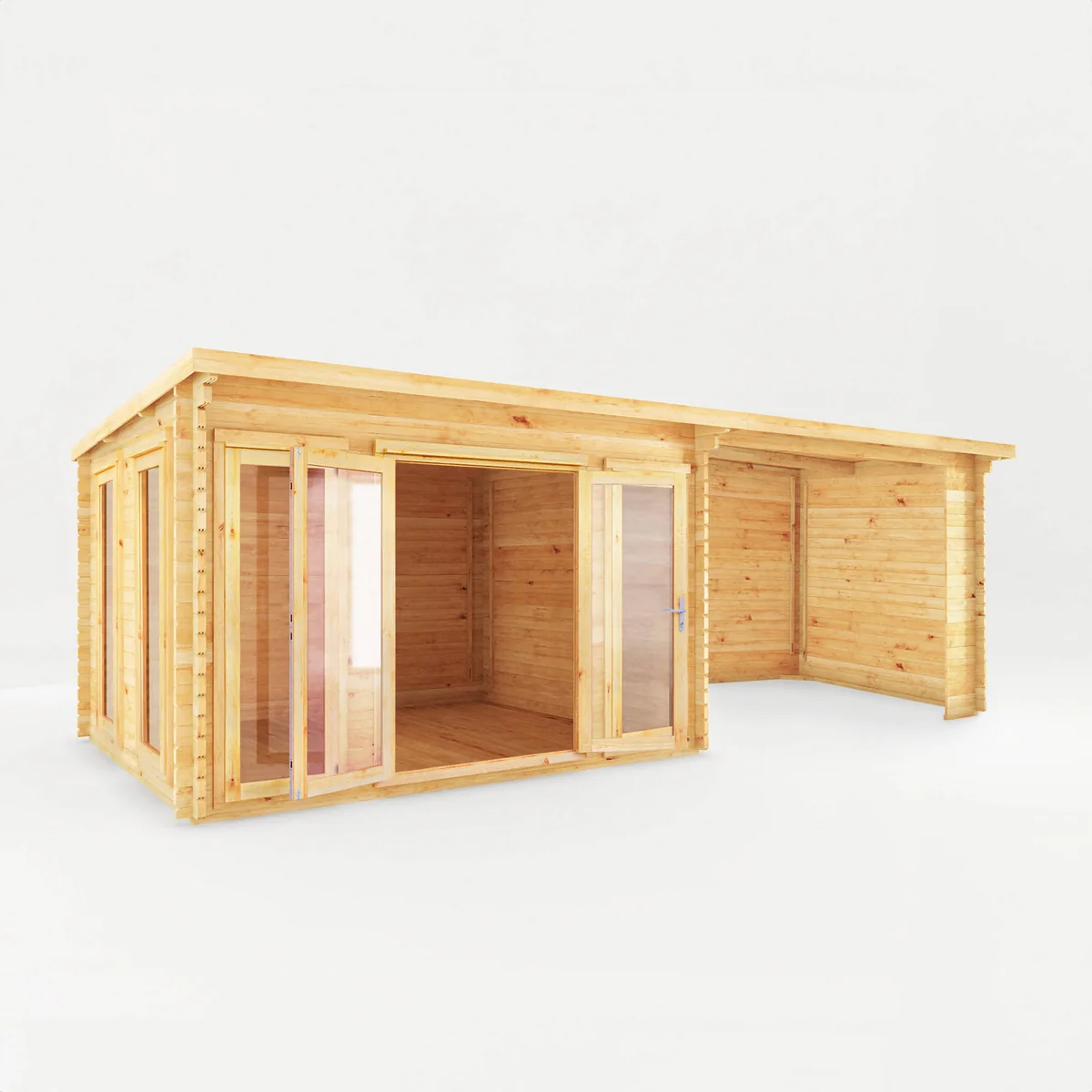 Mercia Studio 10' 11" x 22' 8" Pent Log Cabin - Premium 44mm Cladding Loglap - Image 5