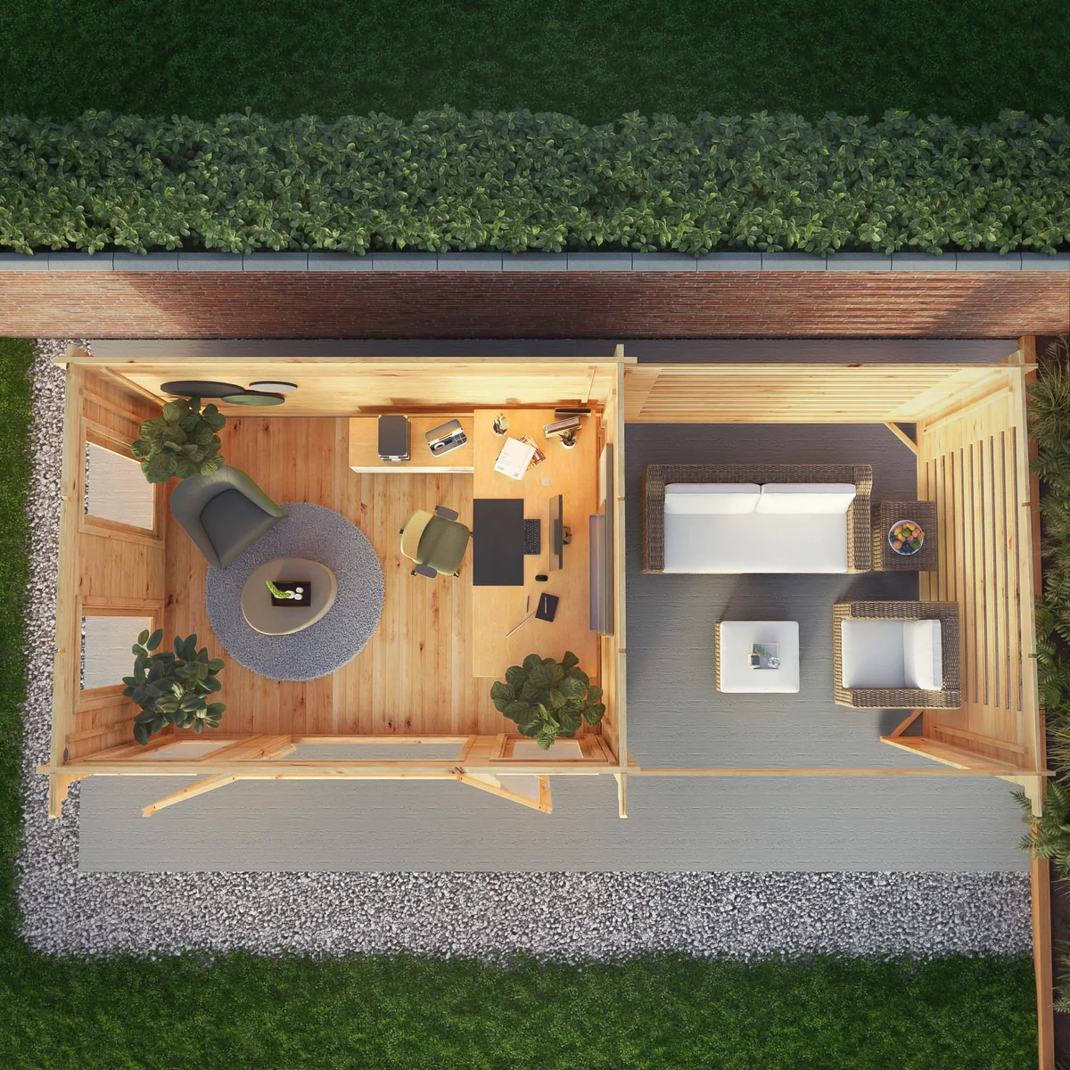 Mercia Studio 10' 11" x 22' 8" Pent Log Cabin Slatted - Premium 34mm Cladding Loglap - Image 2