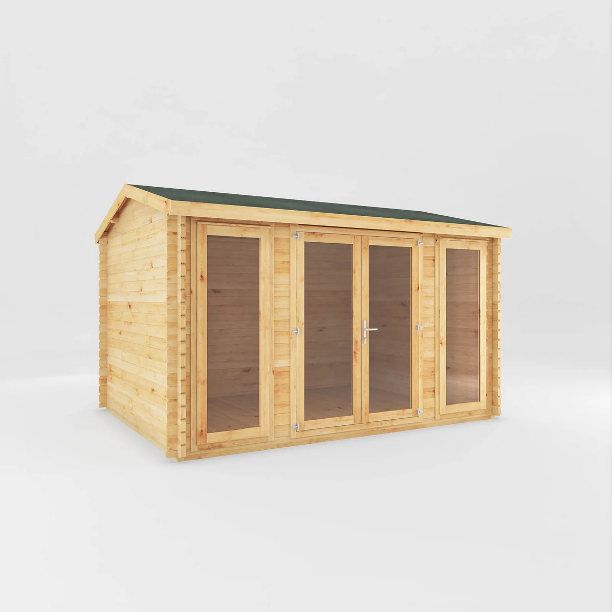 Mercia Studio 10' 3" x 13' 2" Apex Log Cabin - Premium 34mm Cladding Loglap - Image 7