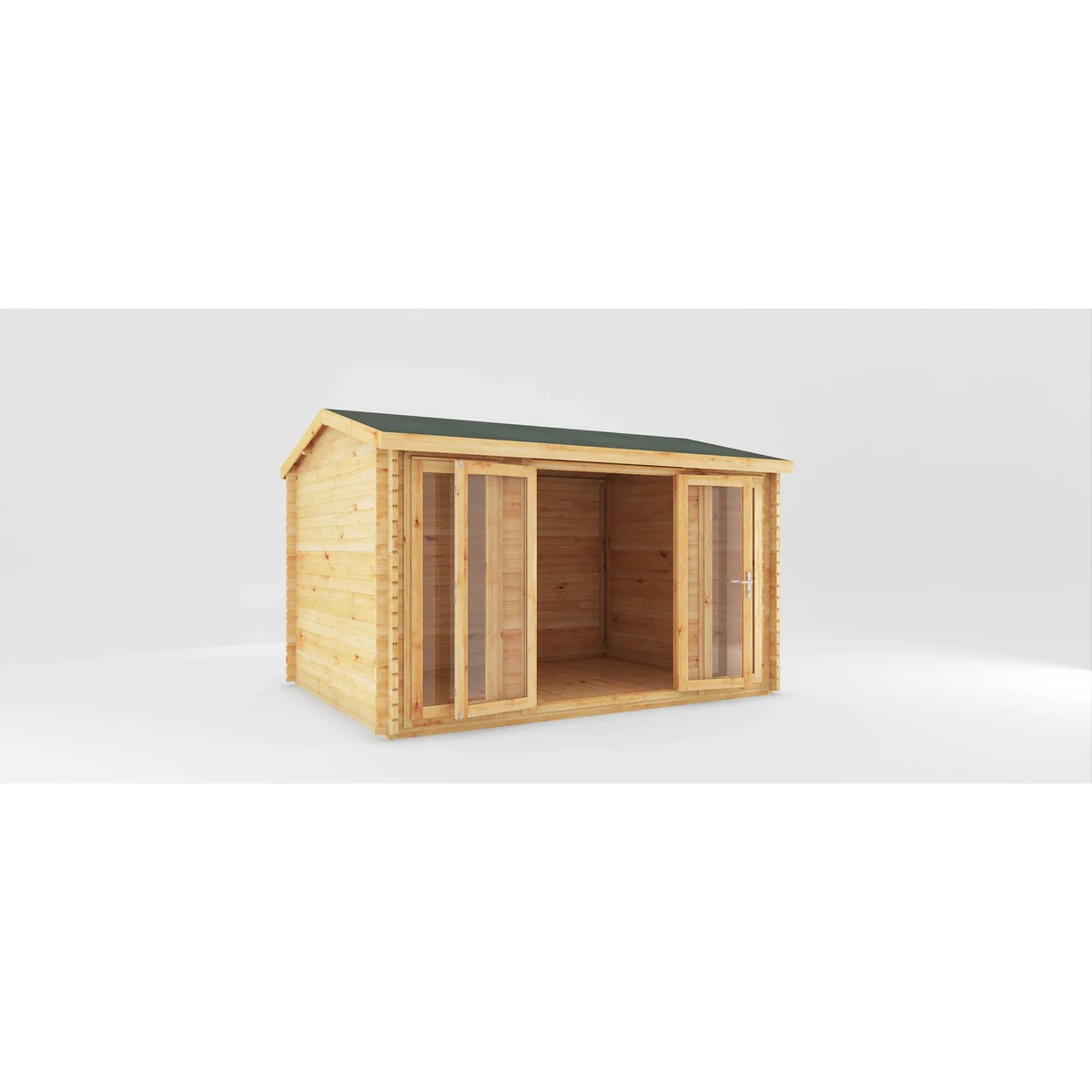 Mercia Studio 10' 3" x 13' 2" Apex Log Cabin - Premium 44mm Cladding Loglap - Image 11