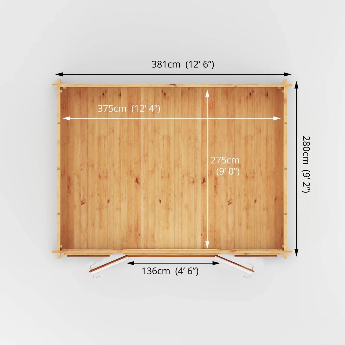 Mercia Studio 10' 3" x 13' 2" Apex Log Cabin - Premium 44mm Cladding Loglap - Brown UPVC - Image 10