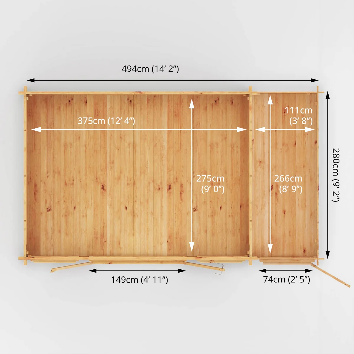 Mercia Studio 10' 3" x 16' 11" Apex Log Cabin - Premium 34mm Cladding Loglap - Image 10