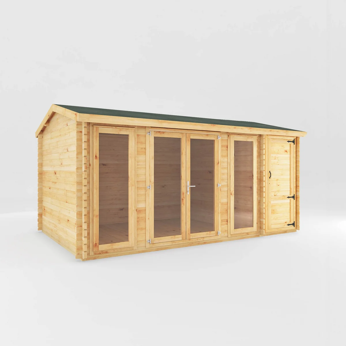 Mercia Studio 10' 3" x 16' 11" Apex Log Cabin - Premium 34mm Cladding Loglap - Image 7