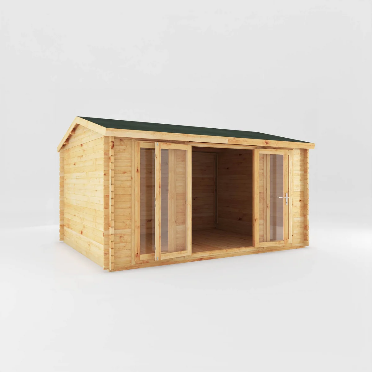Mercia Studio 11' 11" x 14' 10" Apex Log Cabin - Premium 28mm Cladding Loglap - Image 8