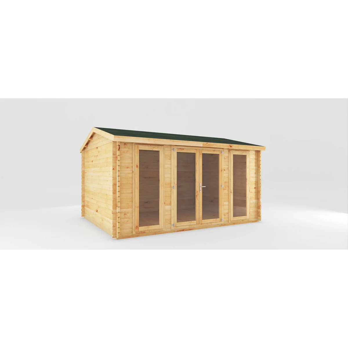 Mercia Studio 11' 11" x 14' 10" Apex Log Cabin - Premium 44mm Cladding Loglap - Image 10
