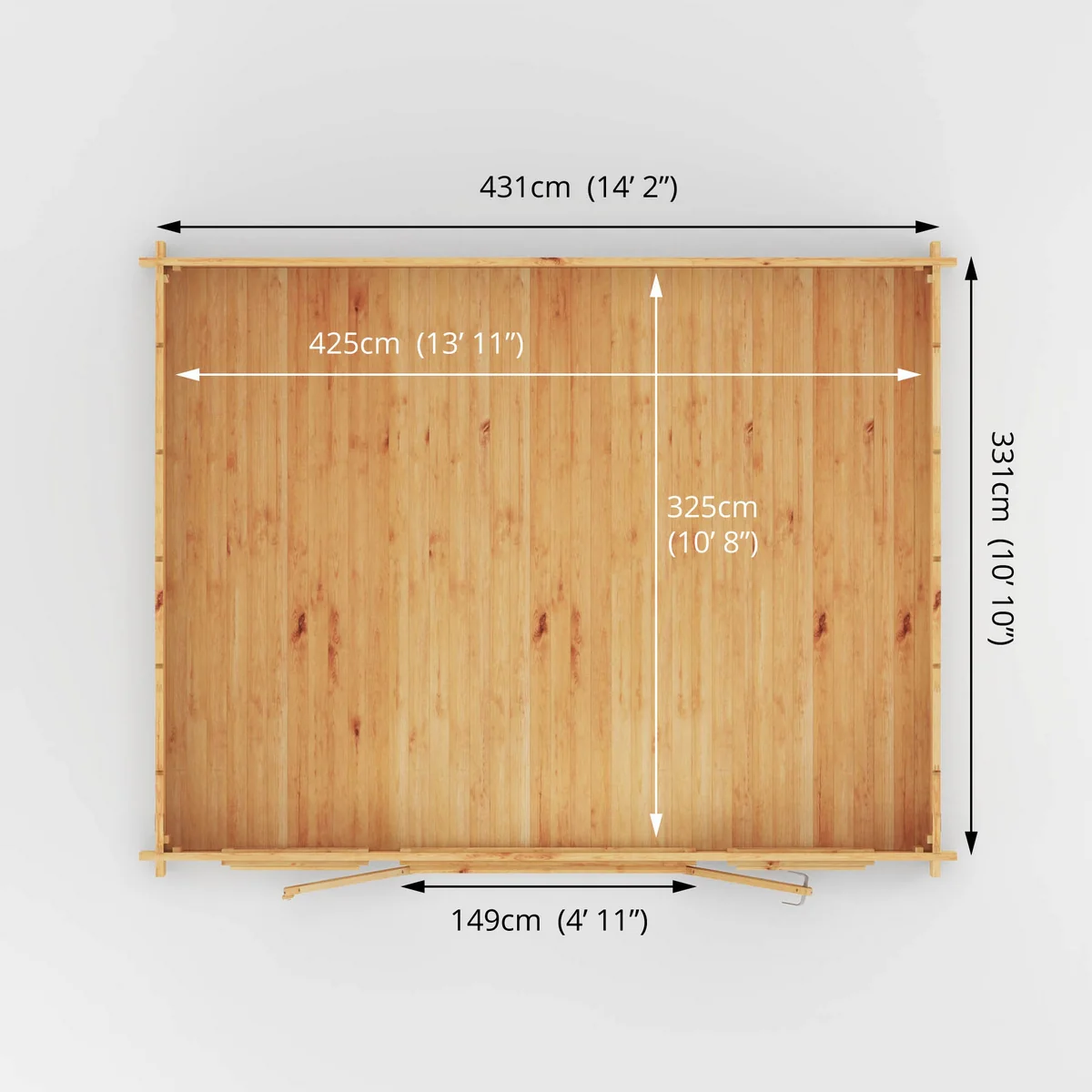 Mercia Studio 11' 11" x 14' 10" Apex Log Cabin - Premium 44mm Cladding Loglap - Image 12