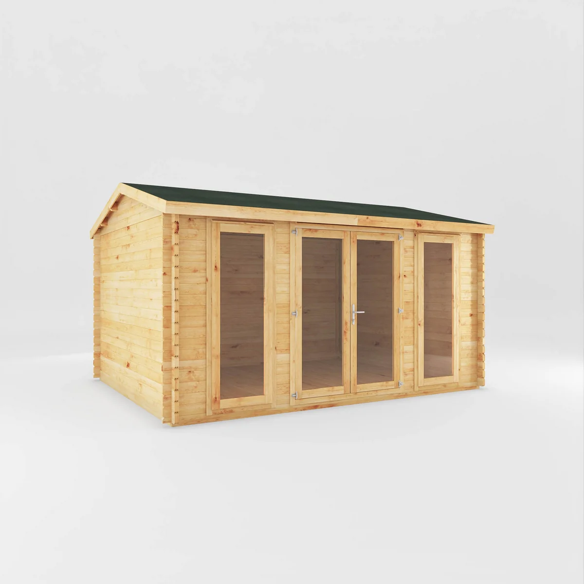 Mercia Studio 11' 11" x 14' 10" Apex Log Cabin - Premium 44mm Cladding Loglap - Image 7