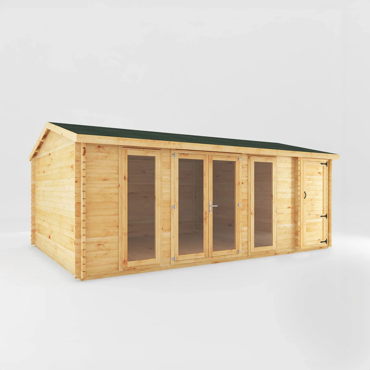 Mercia Studio 13' 7" x 20' 2" Apex Log Cabin - Premium 34mm Cladding Loglap - Image 9