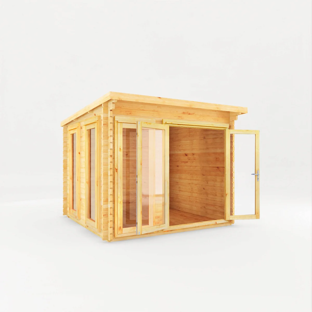 Mercia Studio 9' 11" x 9' 11" Pent Log Cabin - Premium 34mm Cladding Loglap - Image 8