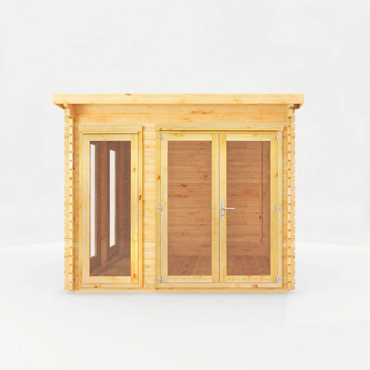 Mercia Studio 9' 11" x 9' 11" Pent Log Cabin - Premium 44mm Cladding Loglap - Image 3