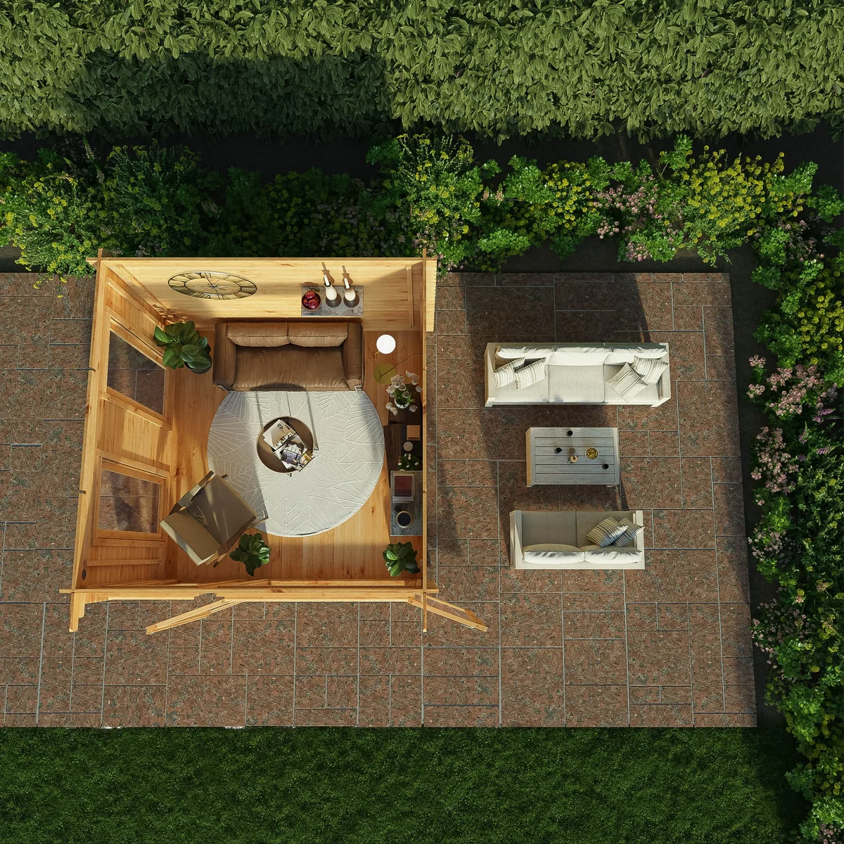 Mercia Studio 9' 11" x 9' 11" Pent Log Cabin - Premium 44mm Cladding Loglap - Image 5