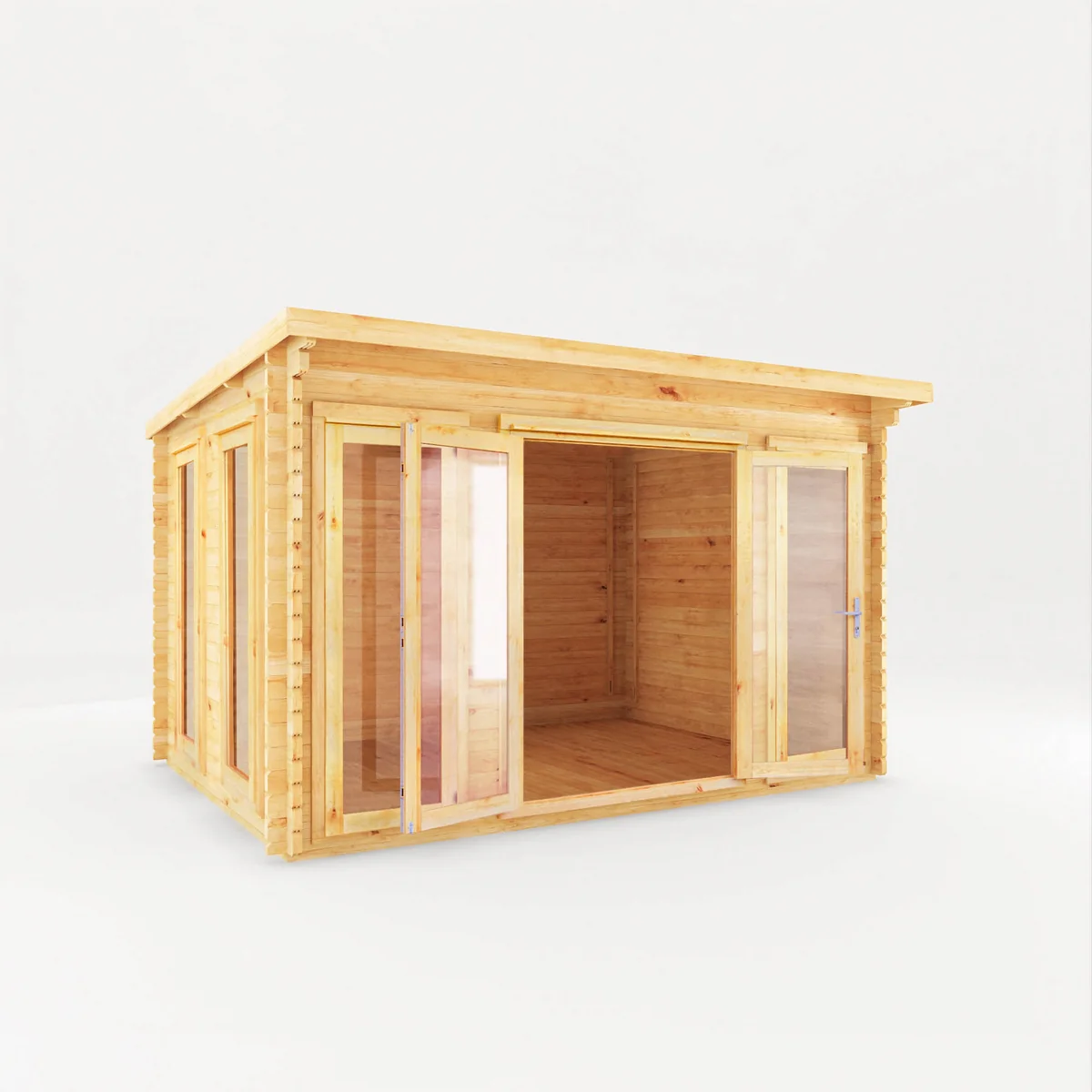 Mercia Studio 9' 3" x 12' 6" Pent Log Cabin - Premium 44mm Cladding Loglap - Image 6