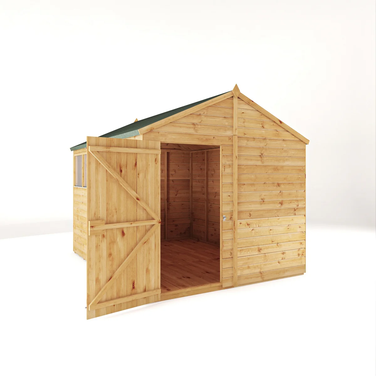 Mercia Woodsman 10' 1" x 8' 2" Apex Shed - Premium Dip Treated Shiplap - Glass Windows - Image 10